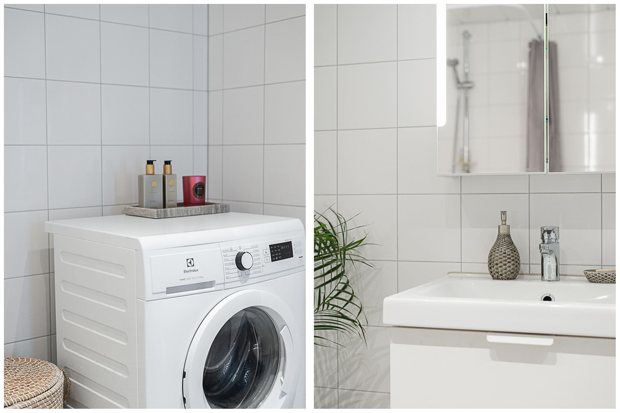 Badrum med kombimaskin