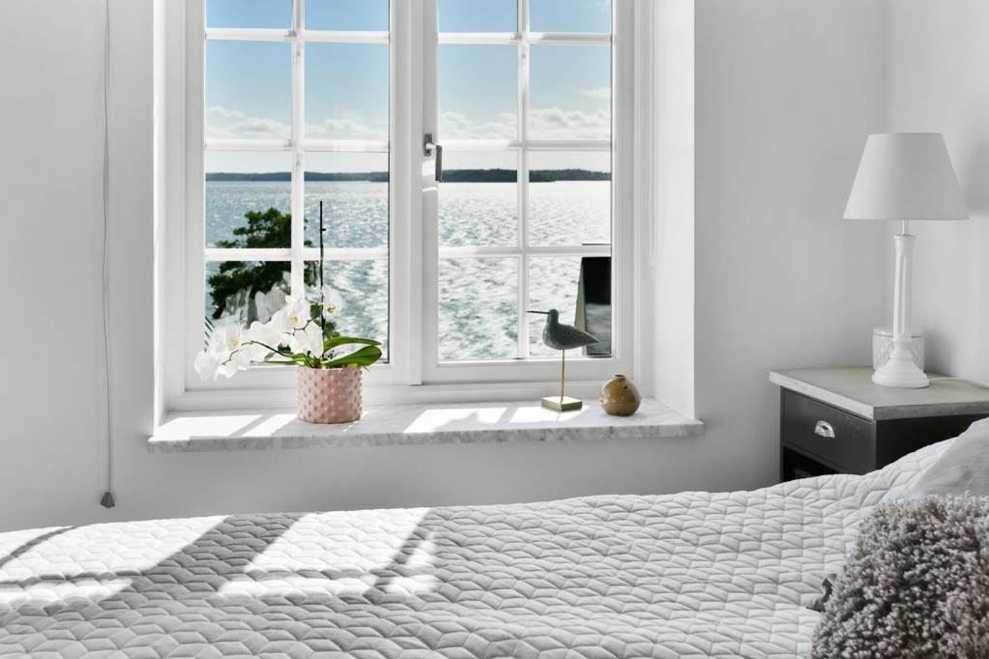 Sovrum med hänförande havsutsikt