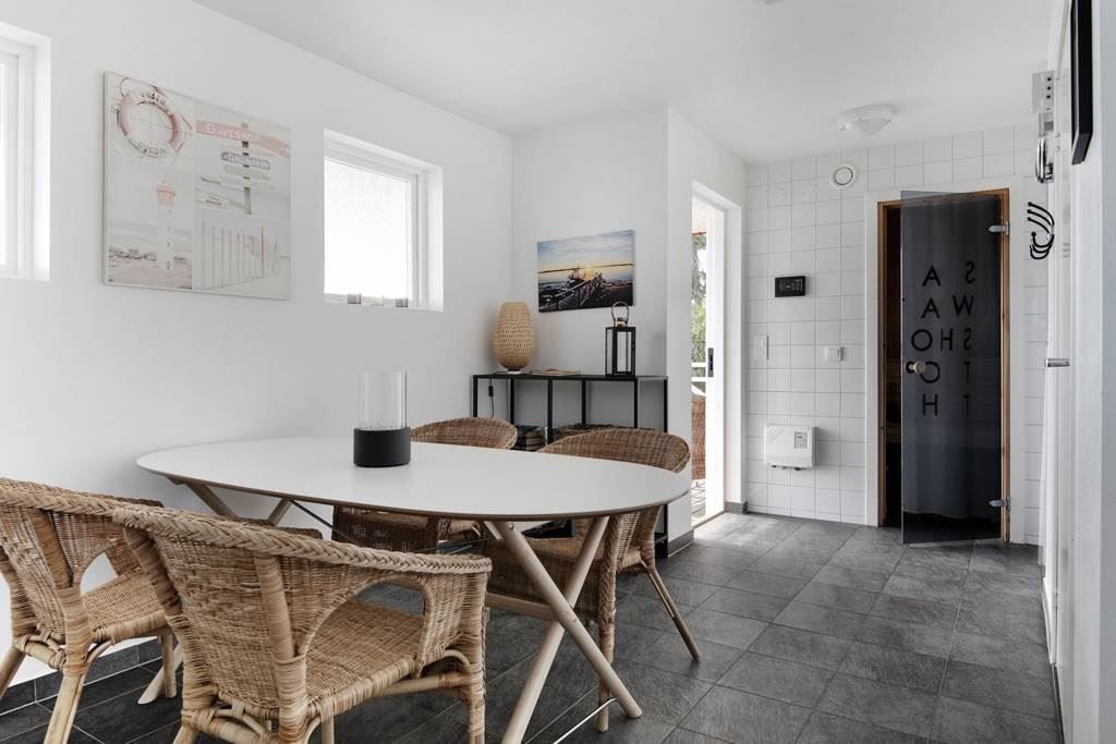 Mysigt gemensamhetsutrymme innan och efter bastubadet