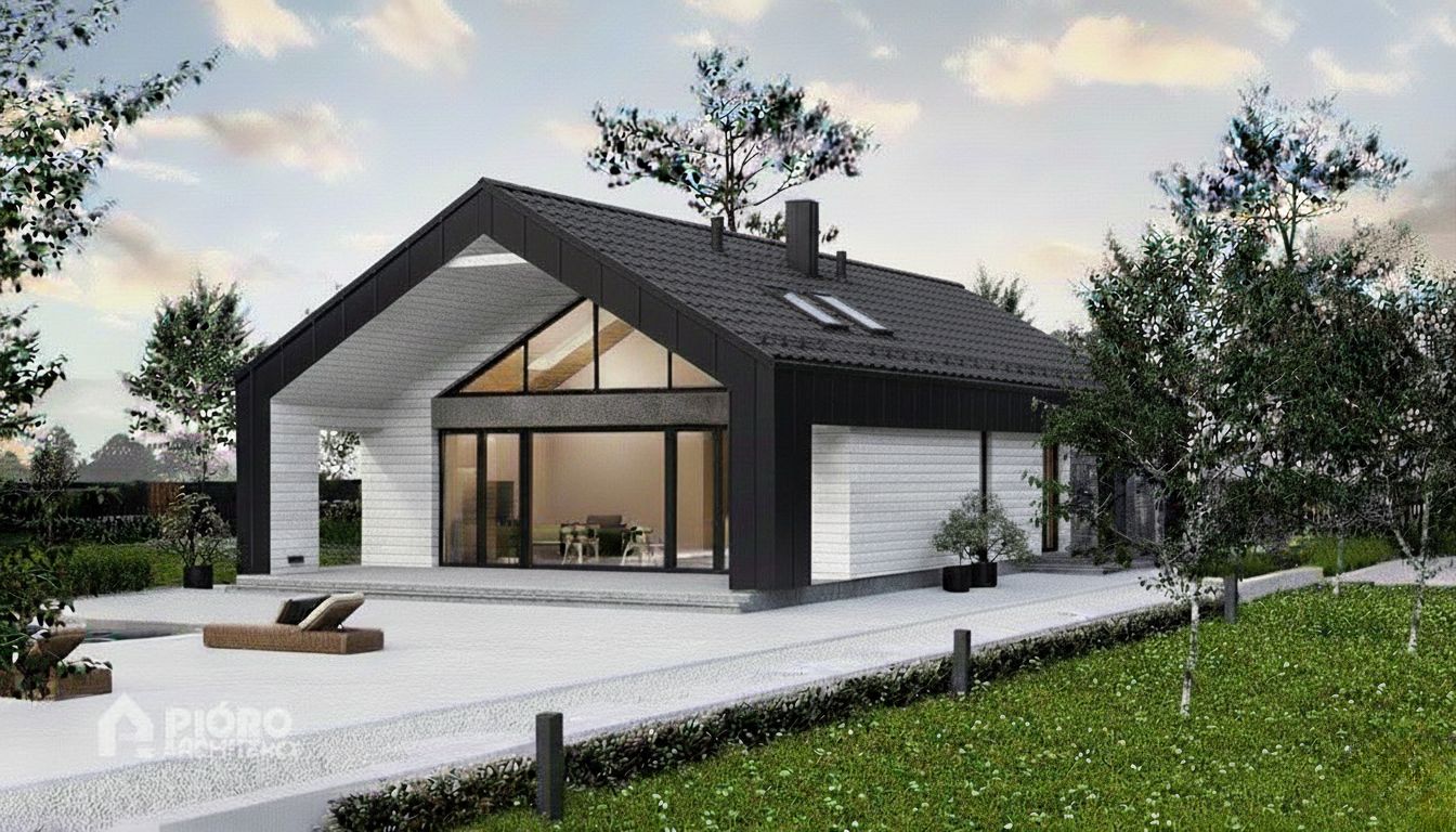 Tak med betongpannor.