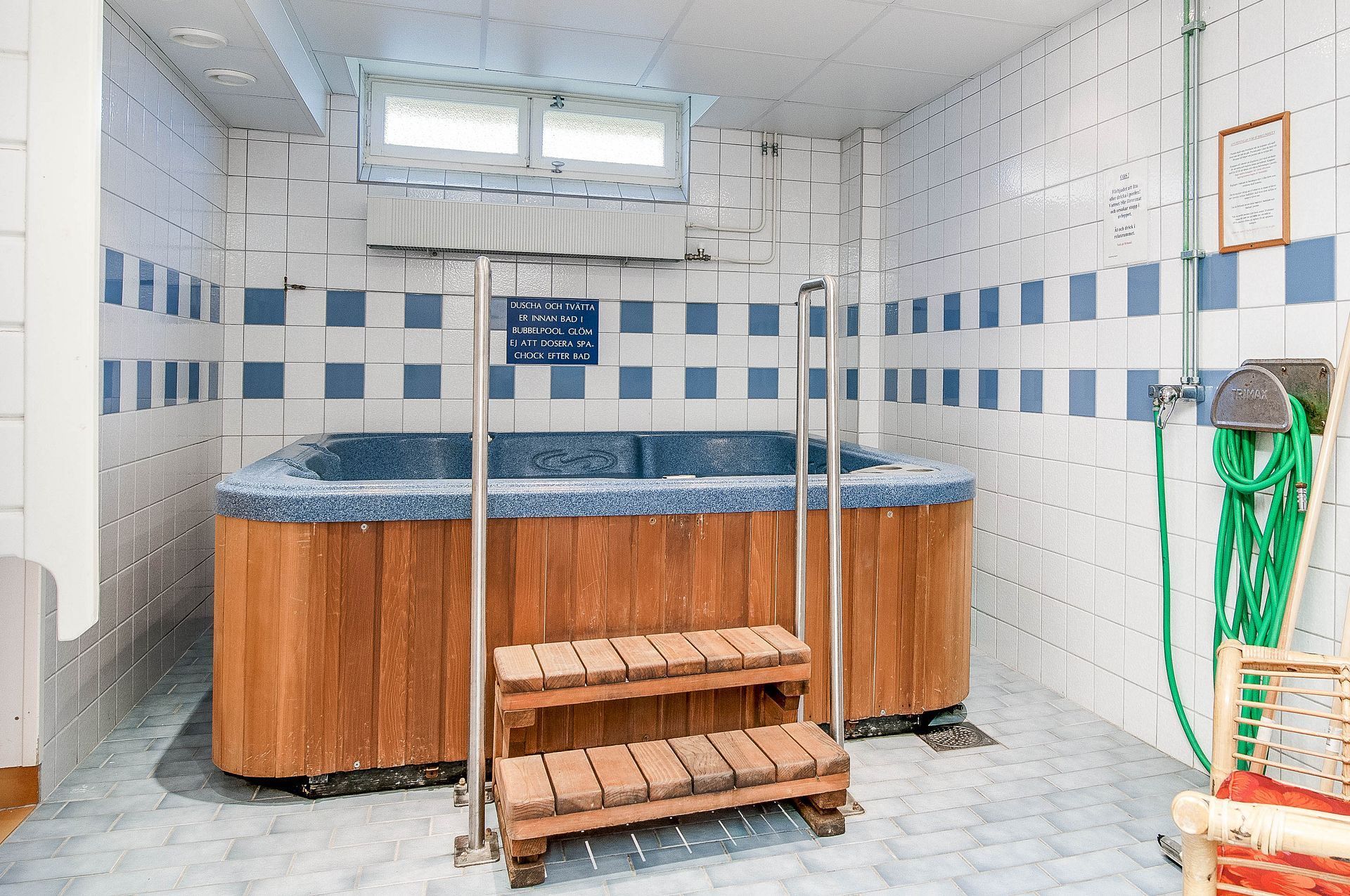 Föreningen har relaxrum med spabad