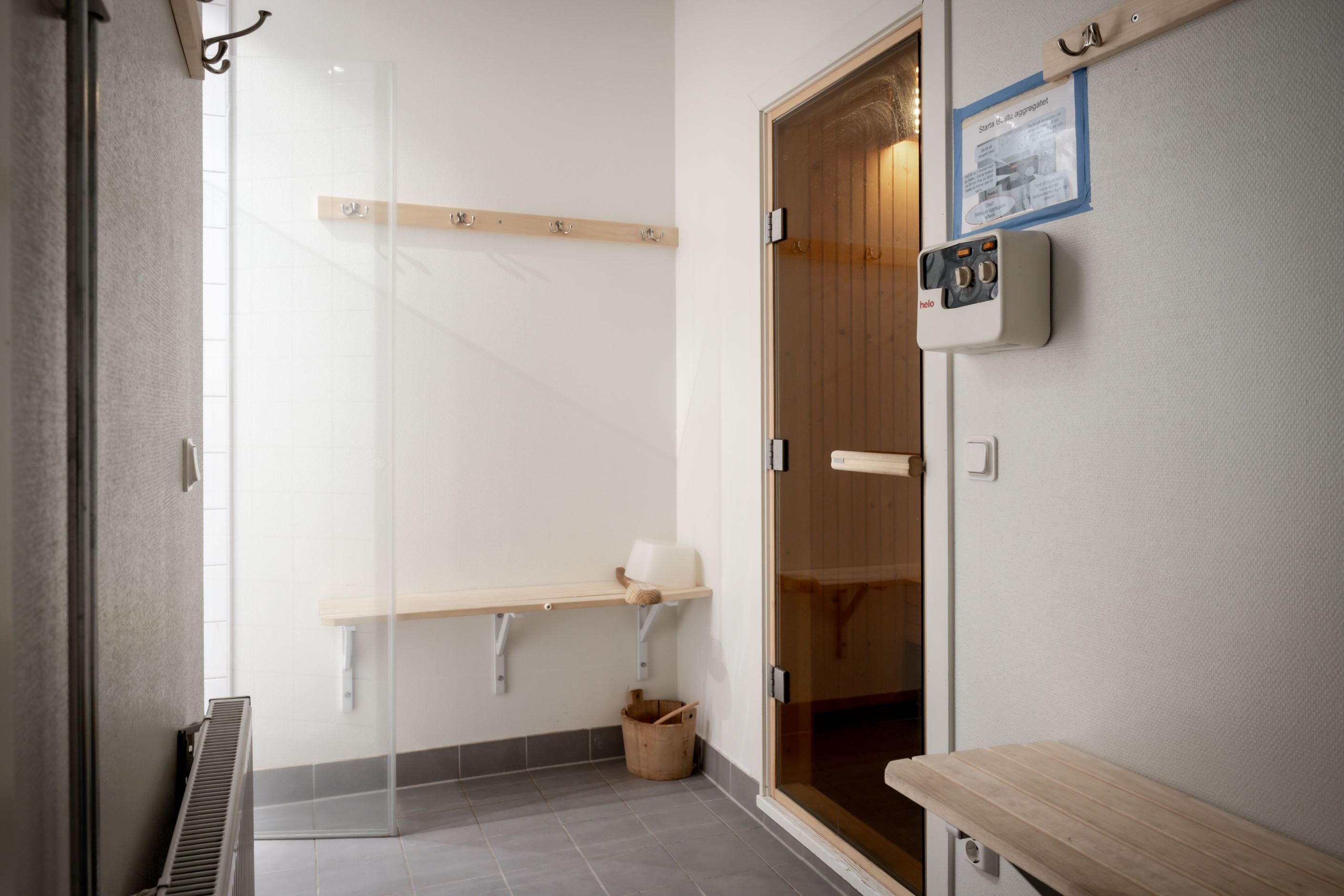 Relax med dusch och bastu i föreningen