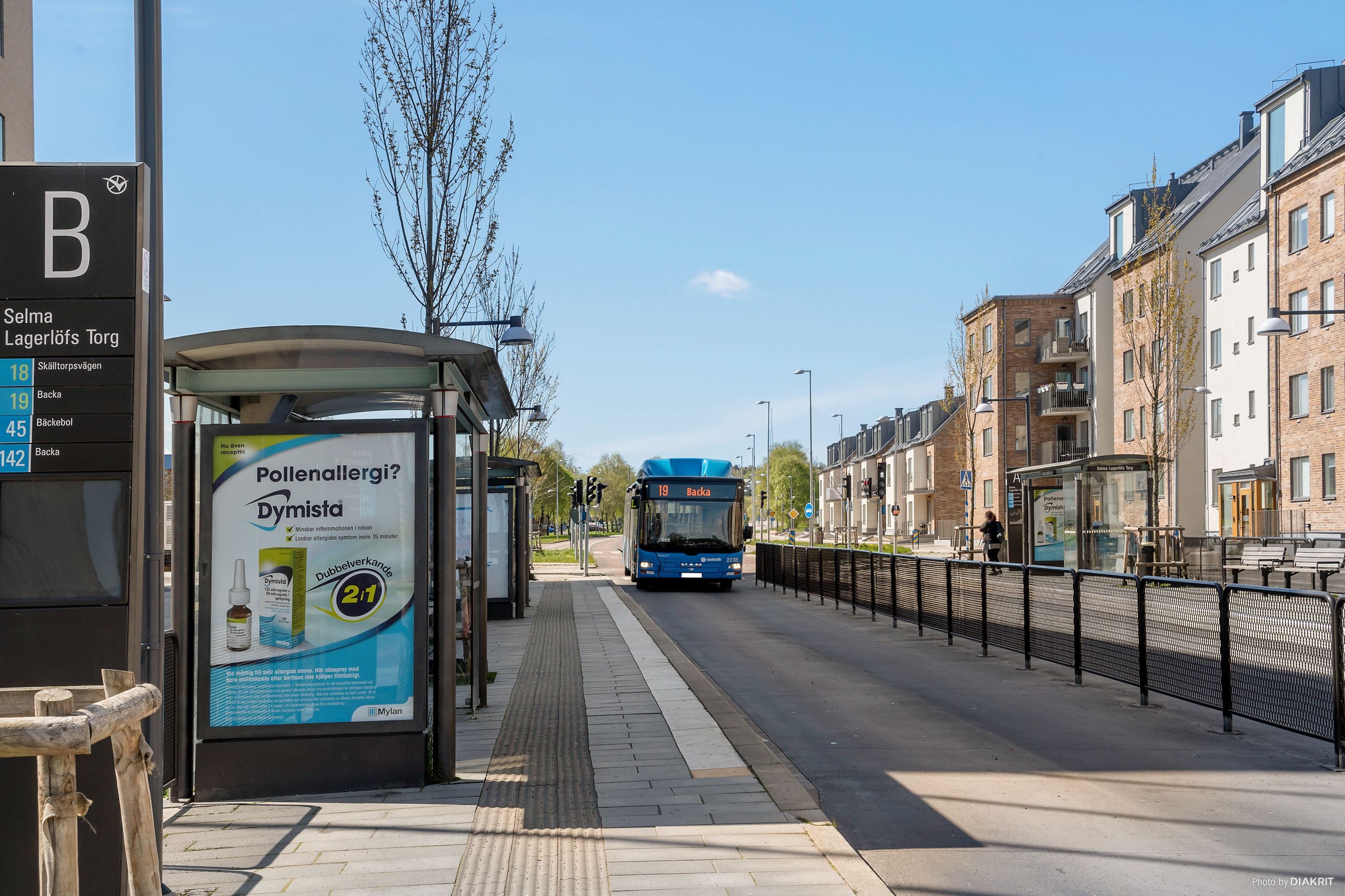 Busshållplatsen på Selma Lagerlöfs torg
