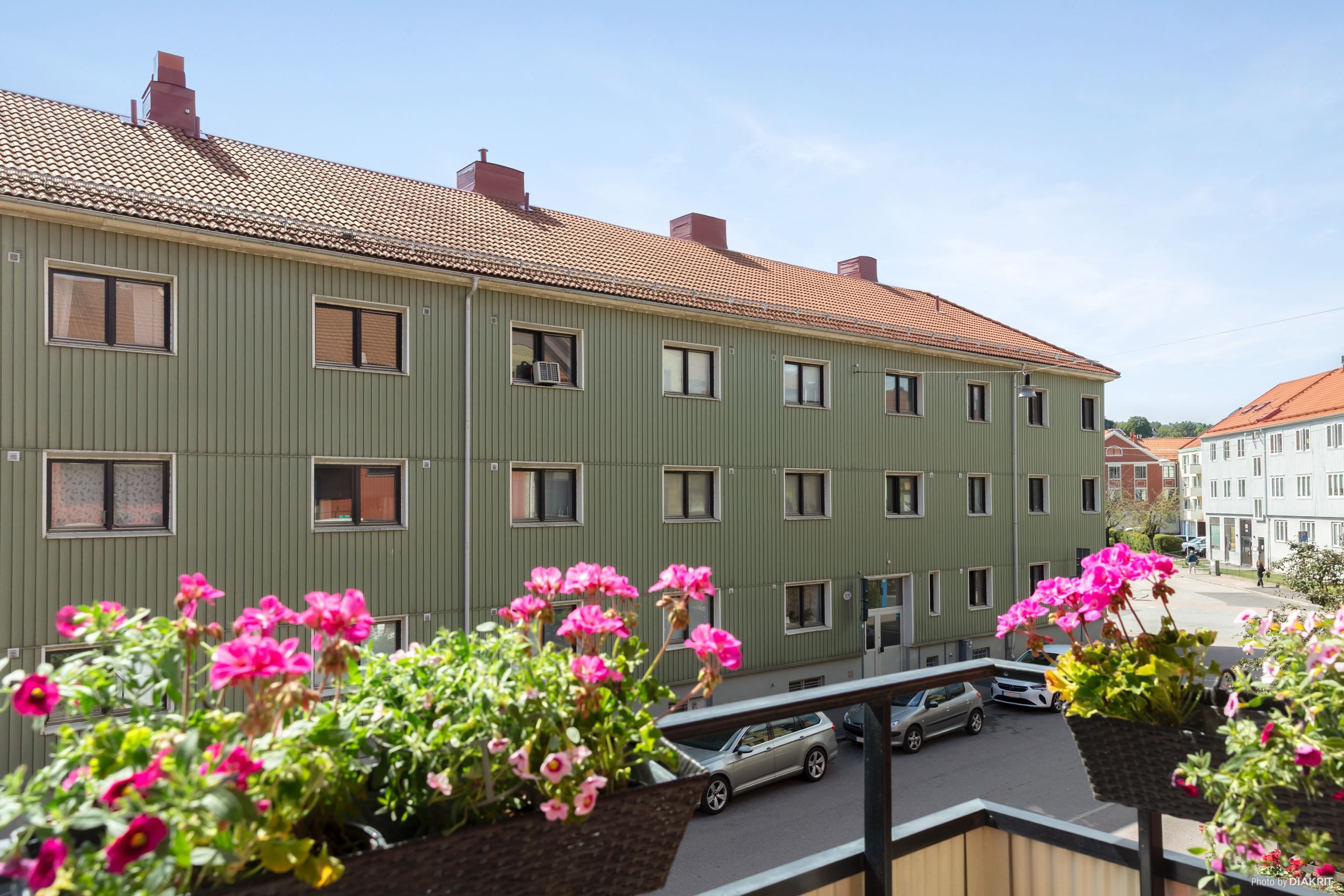 Utsikt ut över området från balkongen
