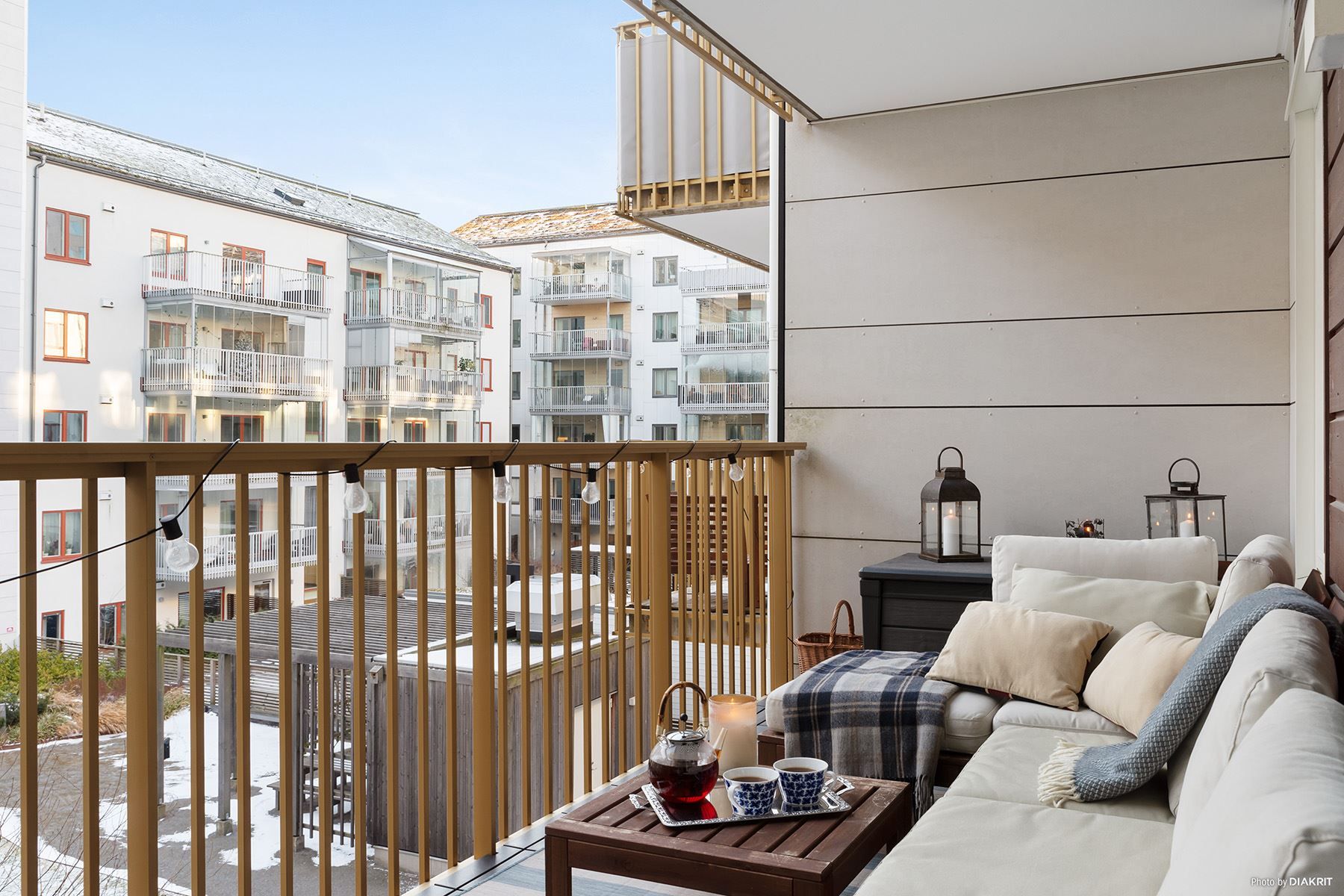 Stor balkong i söderläge