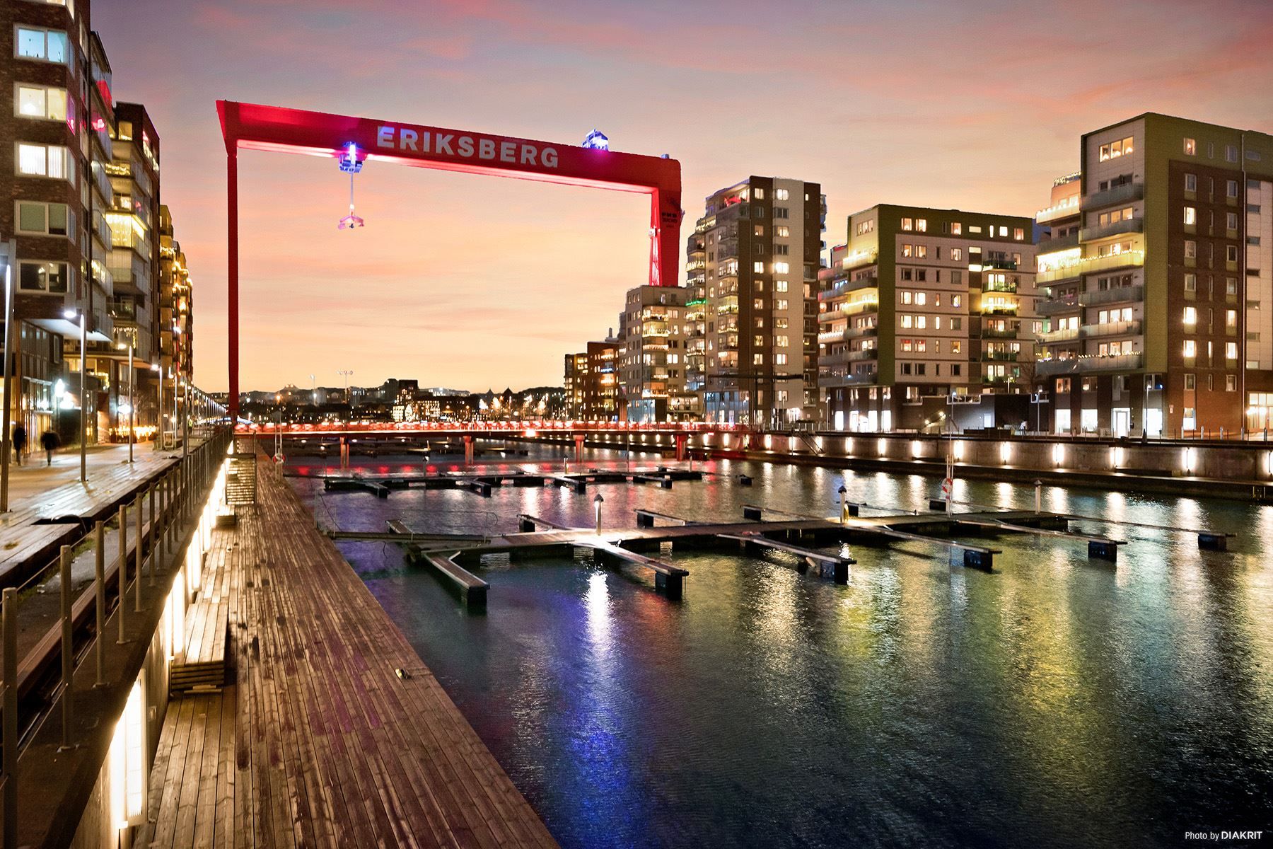 Eriksbergskranen om natten