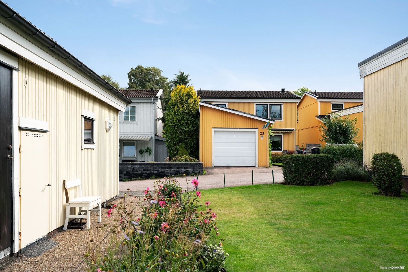 Garage i anslutning till huset