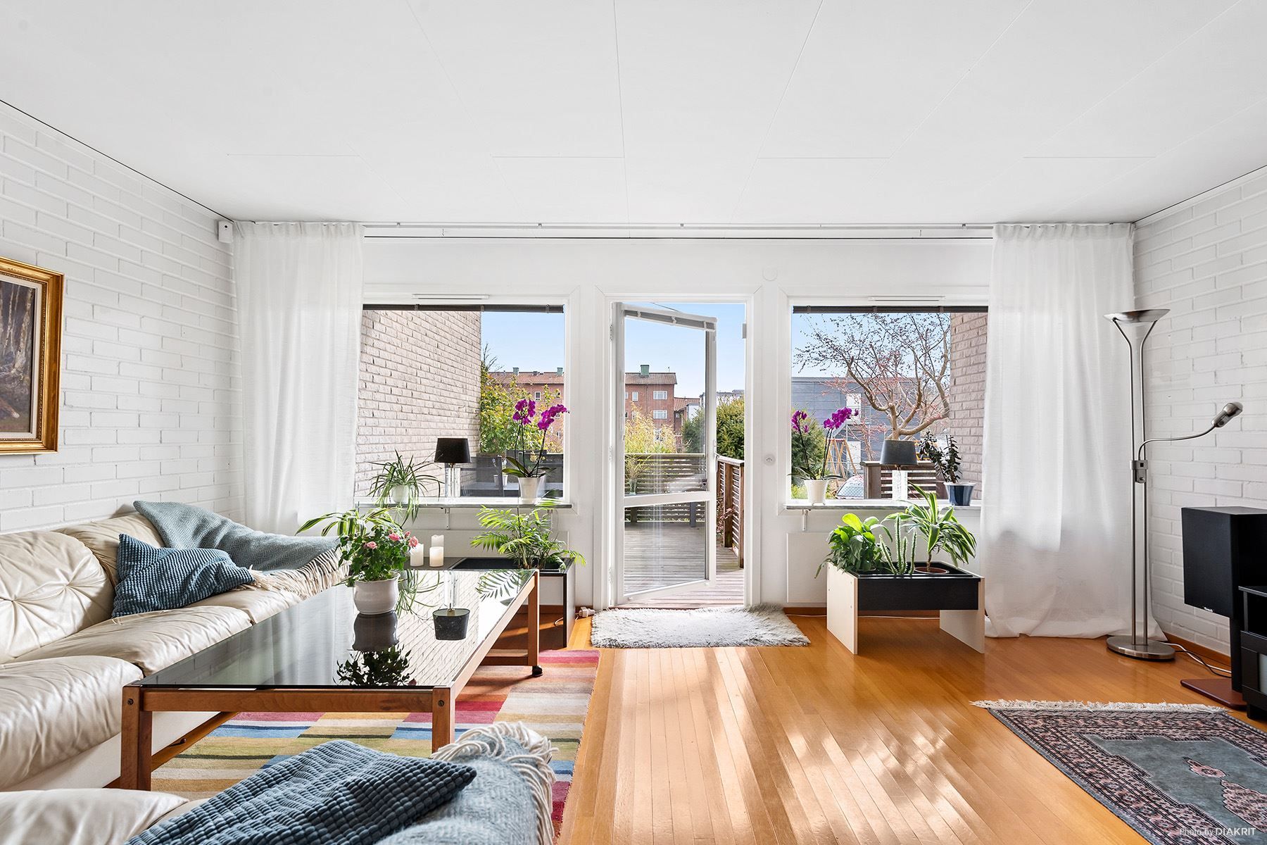 Utgång till altanen från vardagsrummet