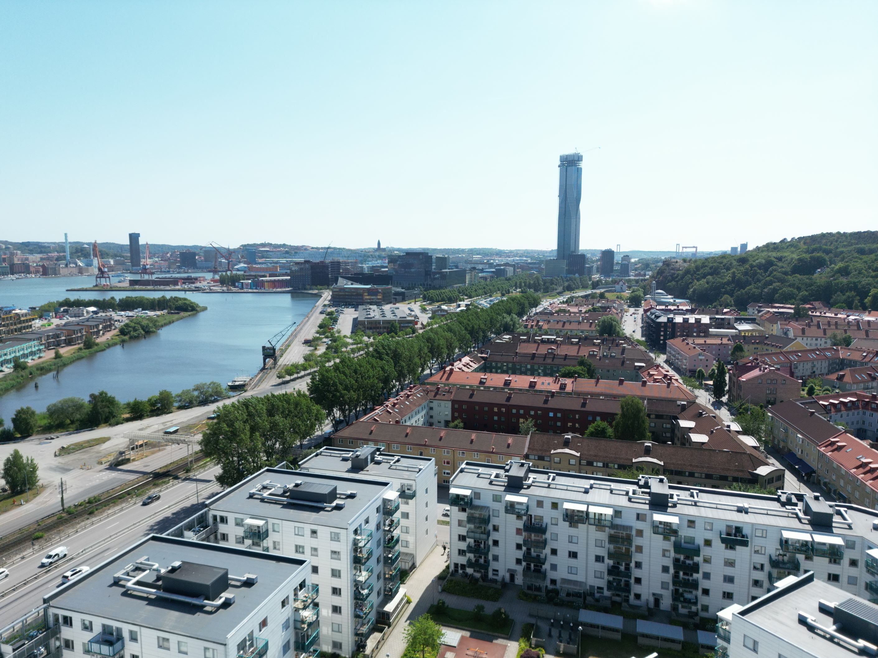 Vy från byggnaden över staden