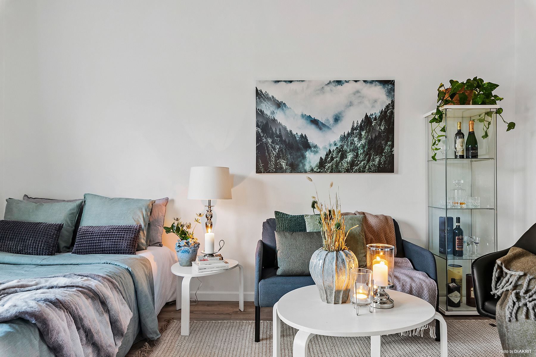 Plats för säng och soffmöblemang