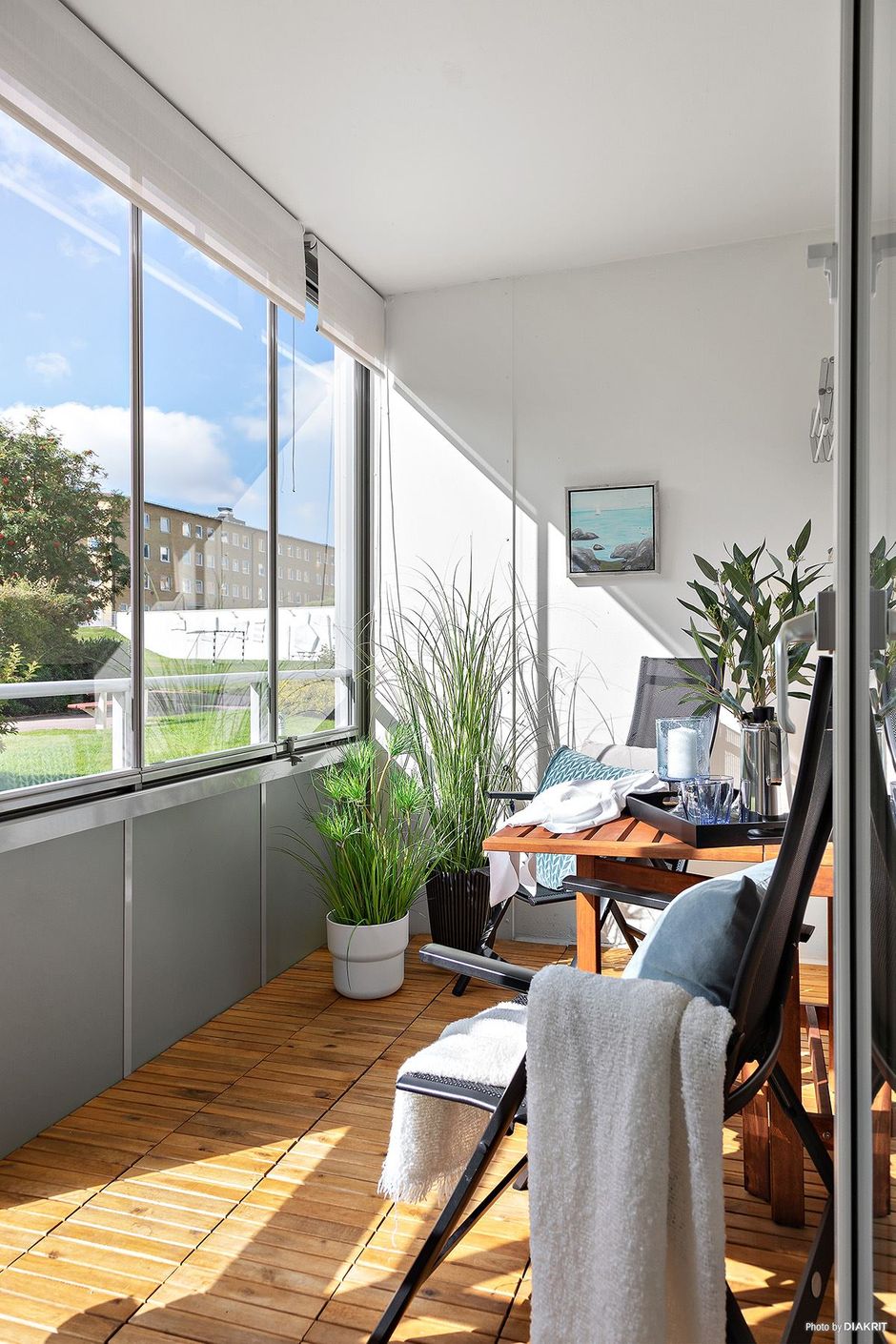 Inglasad balkong i söderläge