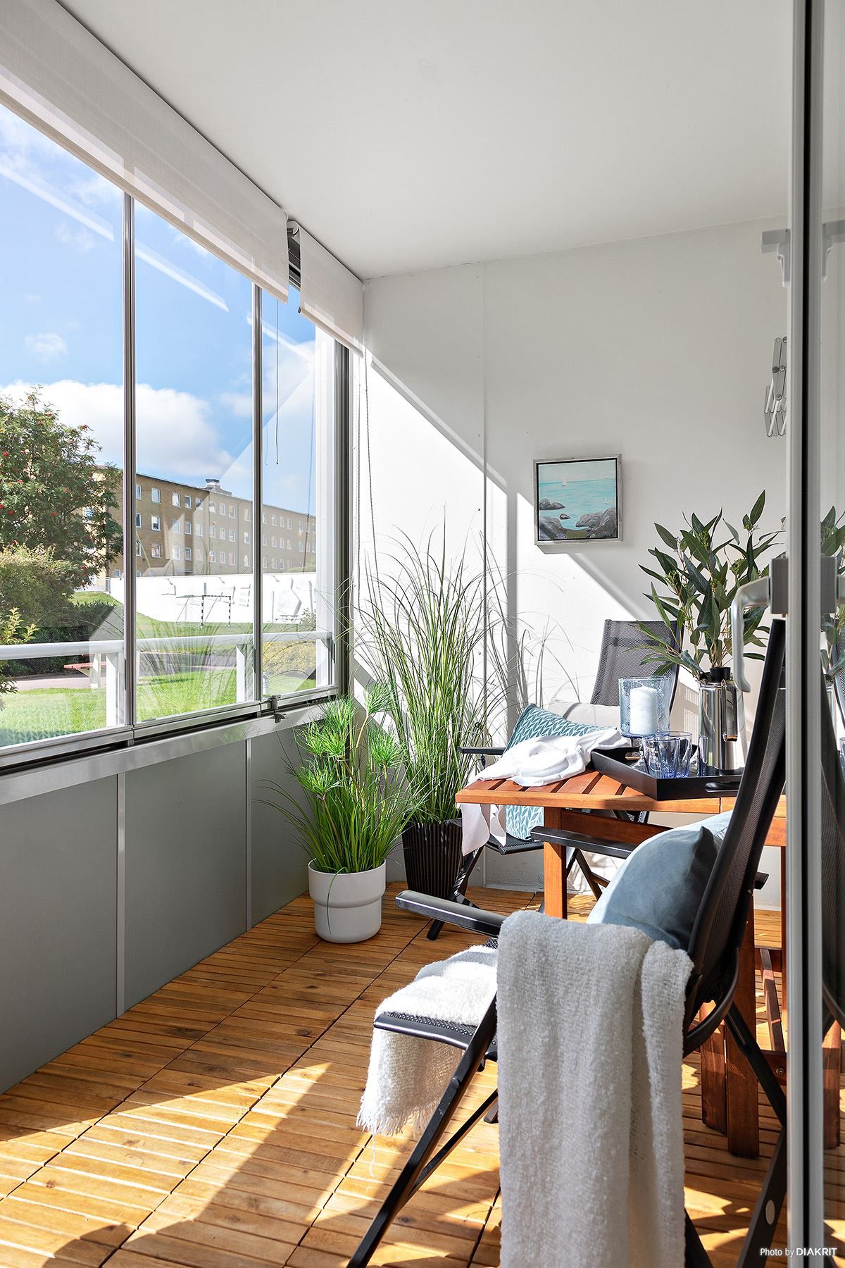 Inglasad balkong i söderläge