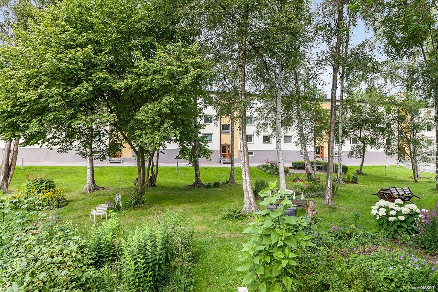 Föreningens trivsamma och grönskande gård