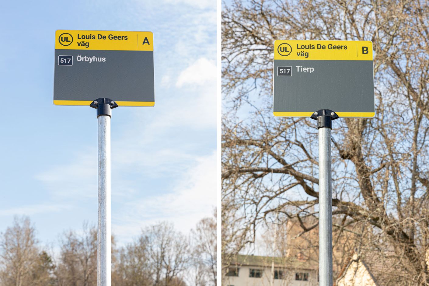 Här har du nära två busshållsplatser. Ena mot Örbyhus och den andra mot Tierp.