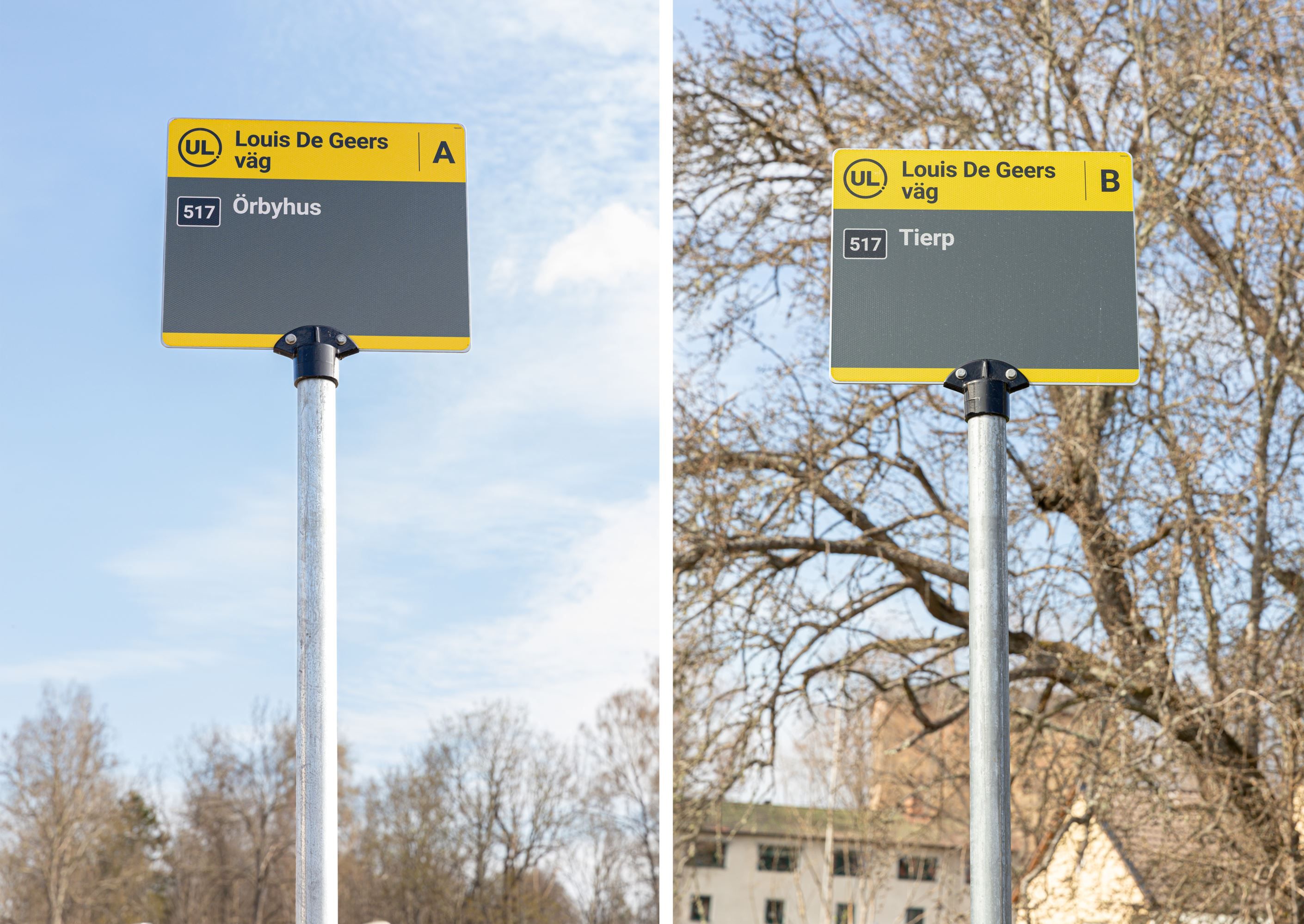 Här har du nära två busshållsplatser. Ena mot Örbyhus och den andra mot Tierp.