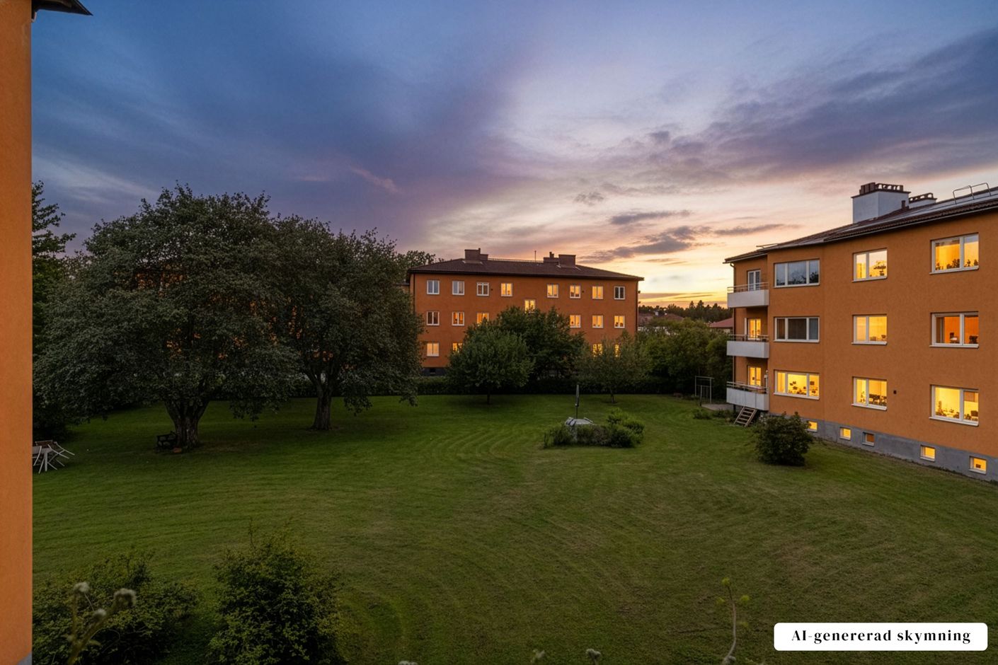 Balkong med eftermiddags- och kvällssol