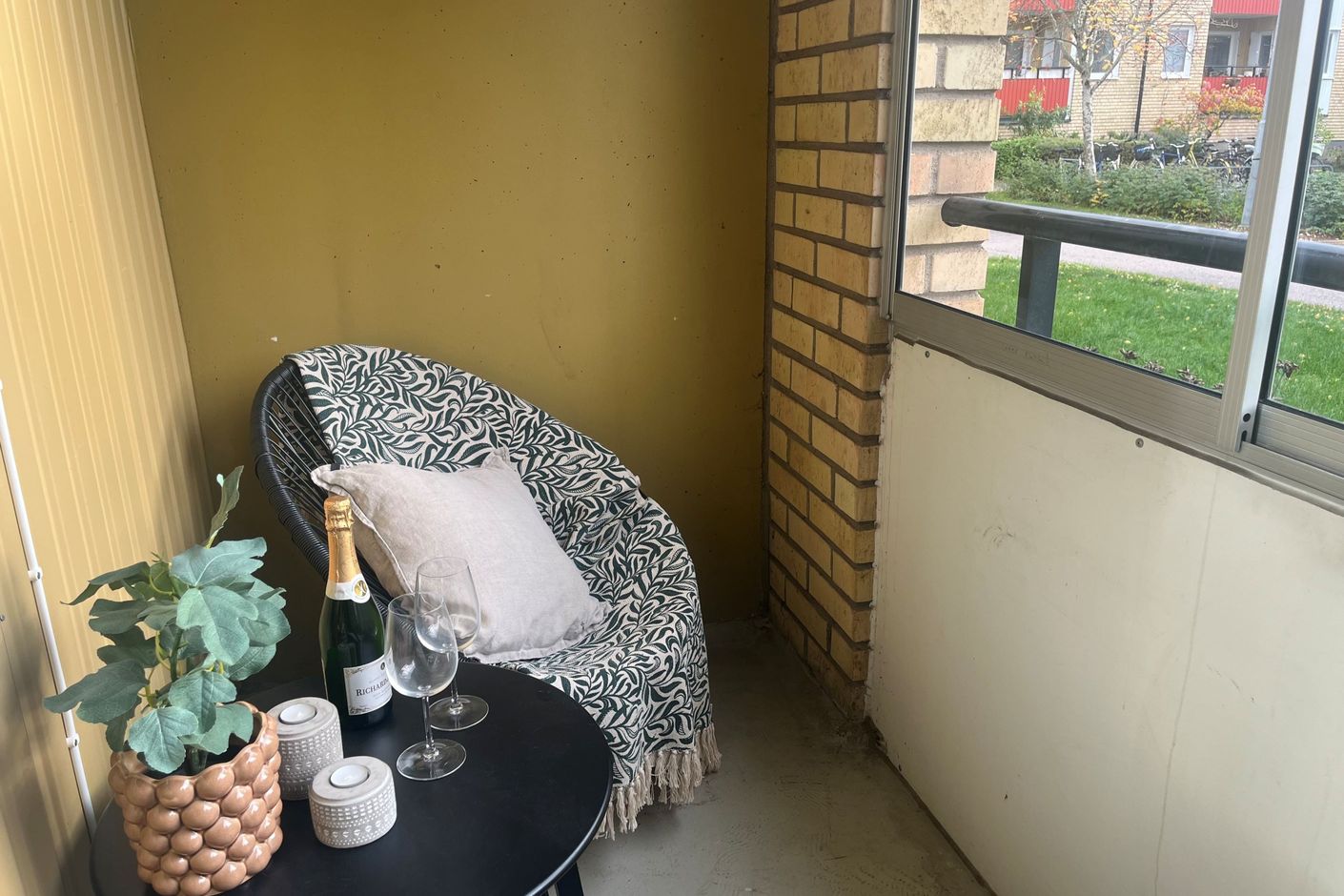 Balkongen i anslutning till sovrum
