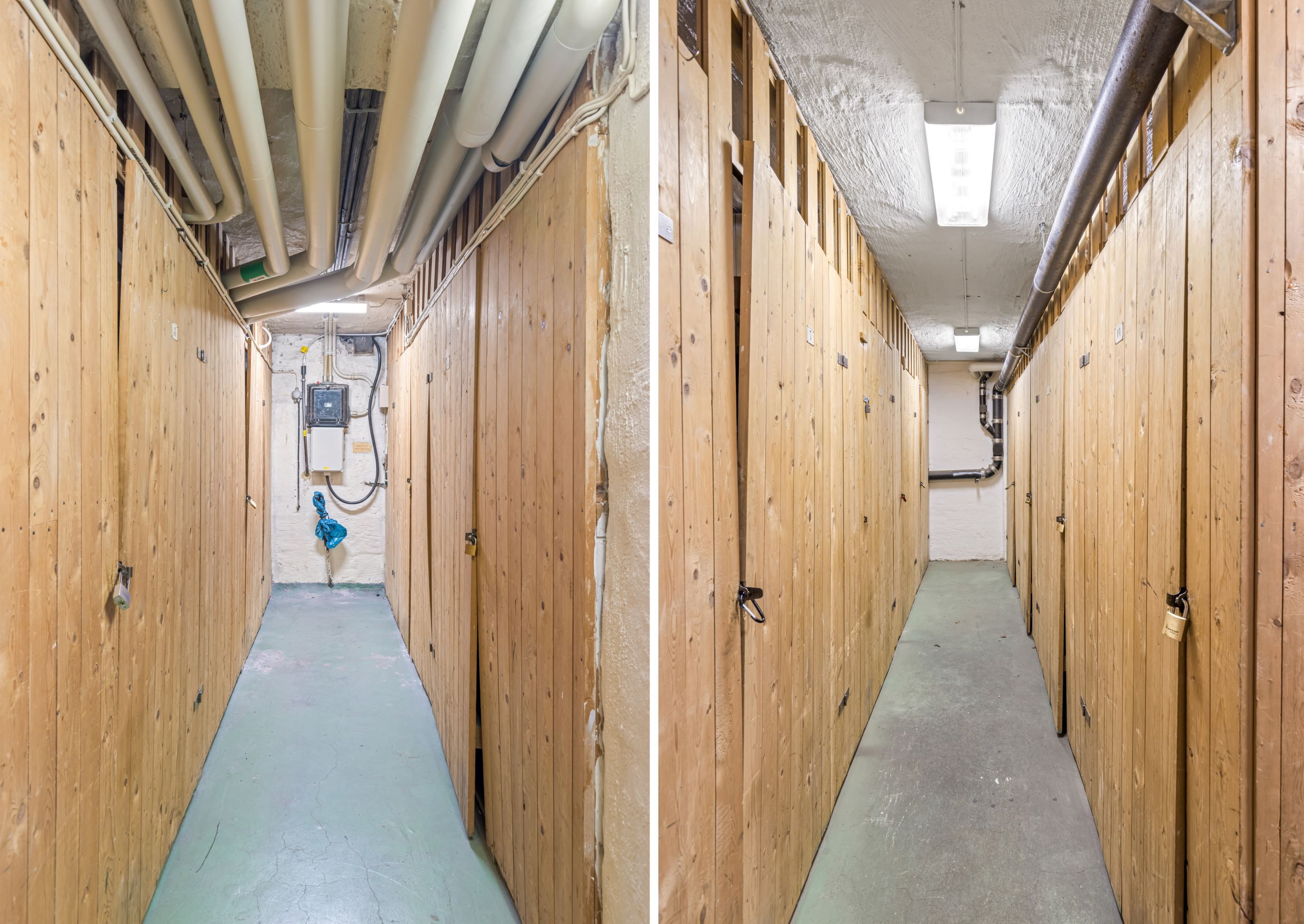 Två förråd, varav ett matförråd, tillhörande lägenheten