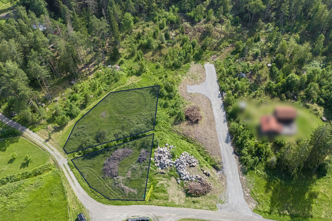 Markerad yta visar ungefärlig tomtgräns