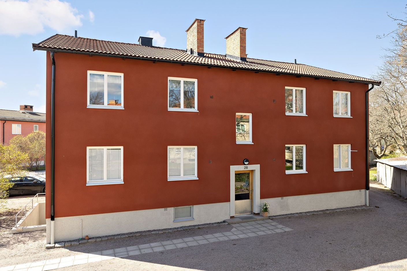 Fasad på entrésidan