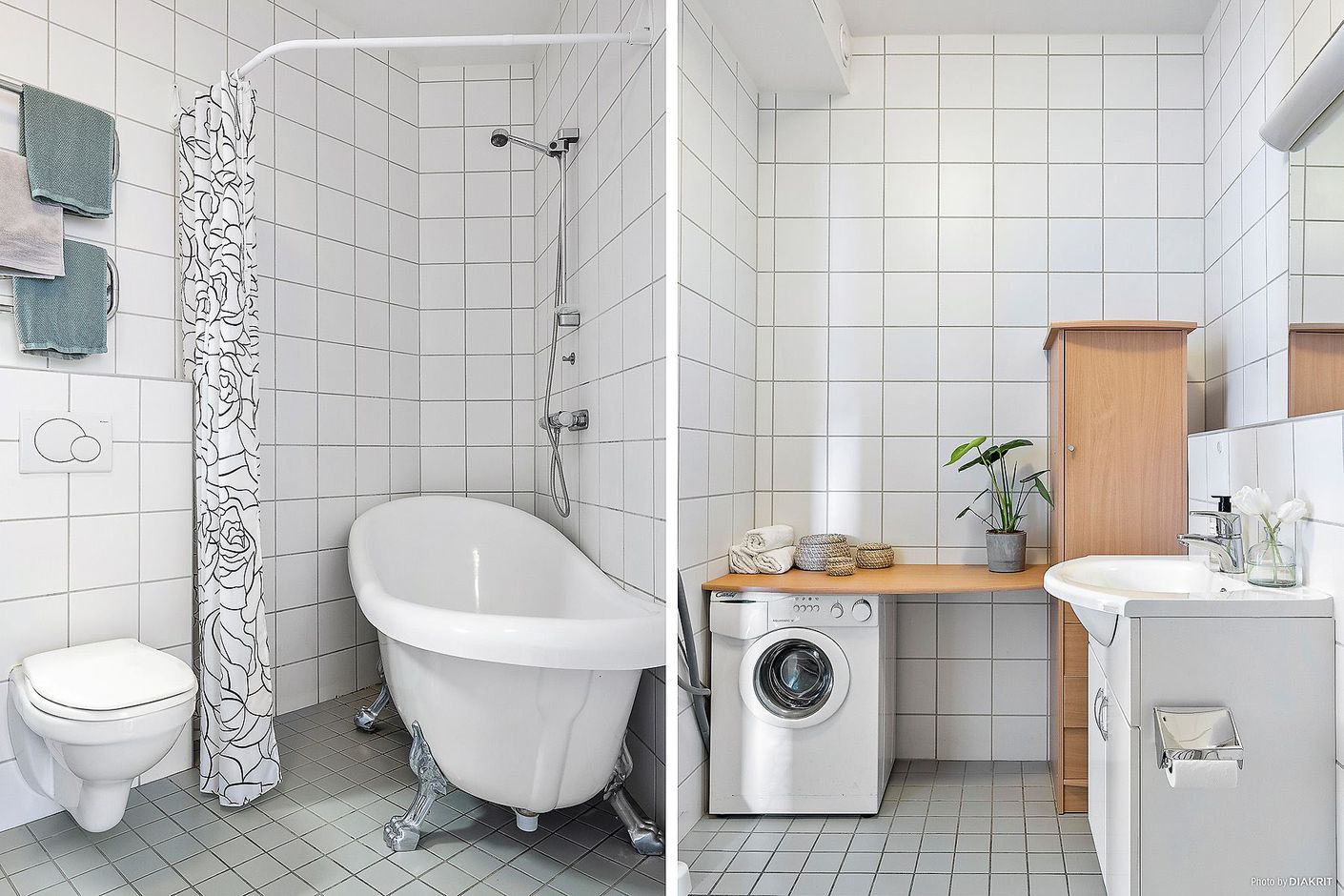 Badrum / WC med kakel o klinkers