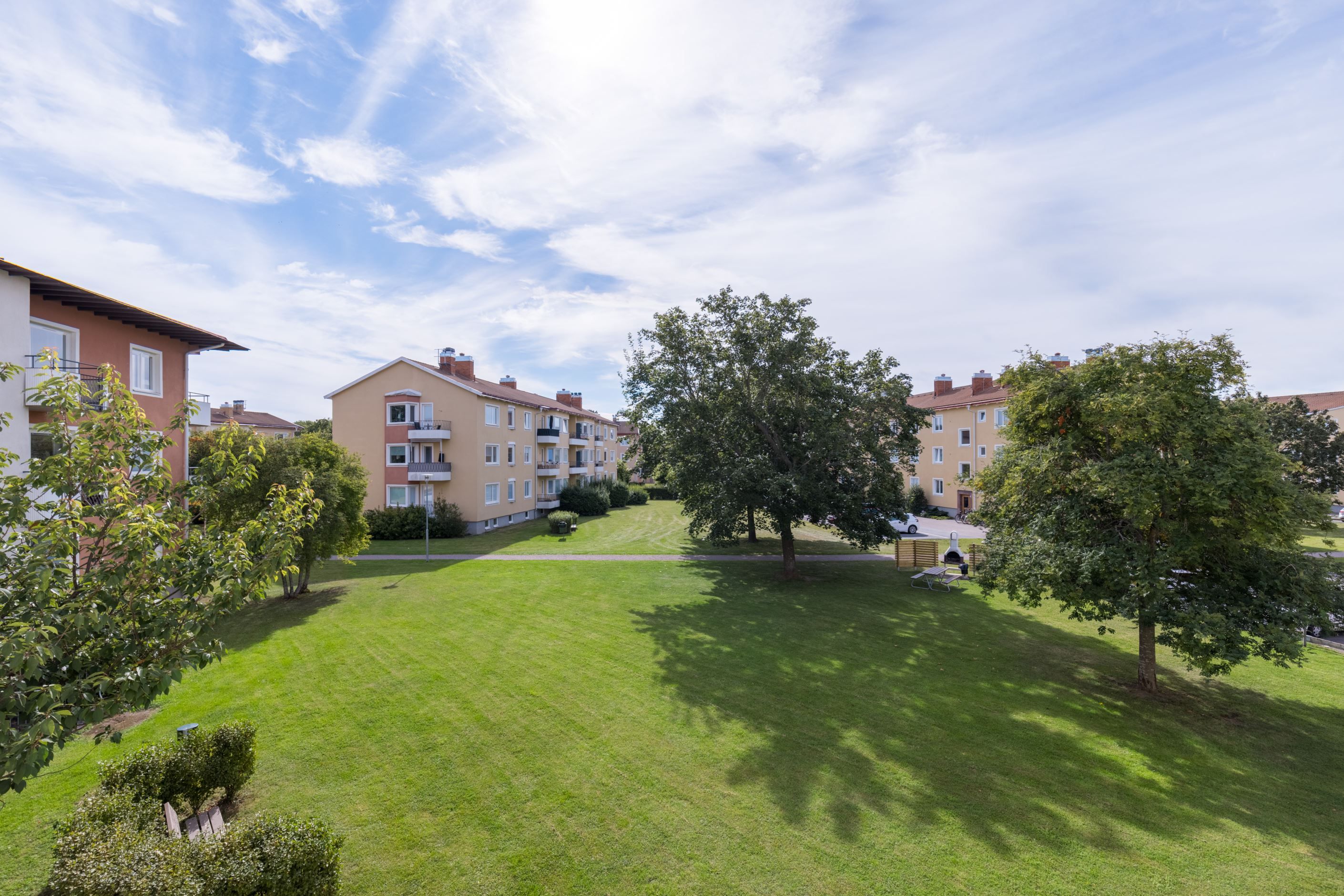 Utsikt från balkongen mot innergården