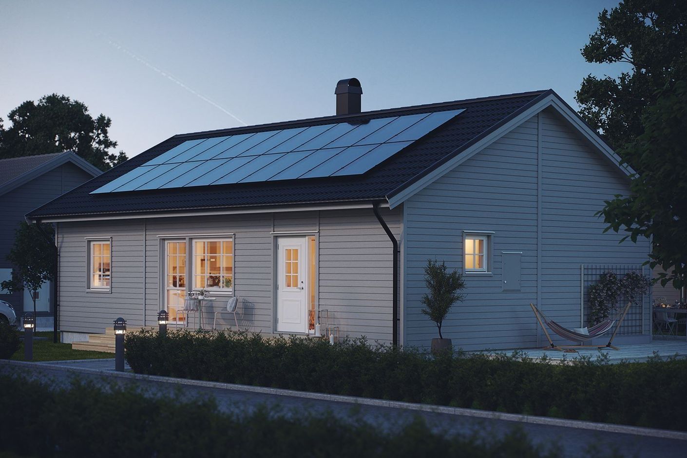 Huset på bild har extra tillbehör som ej ingår i standard