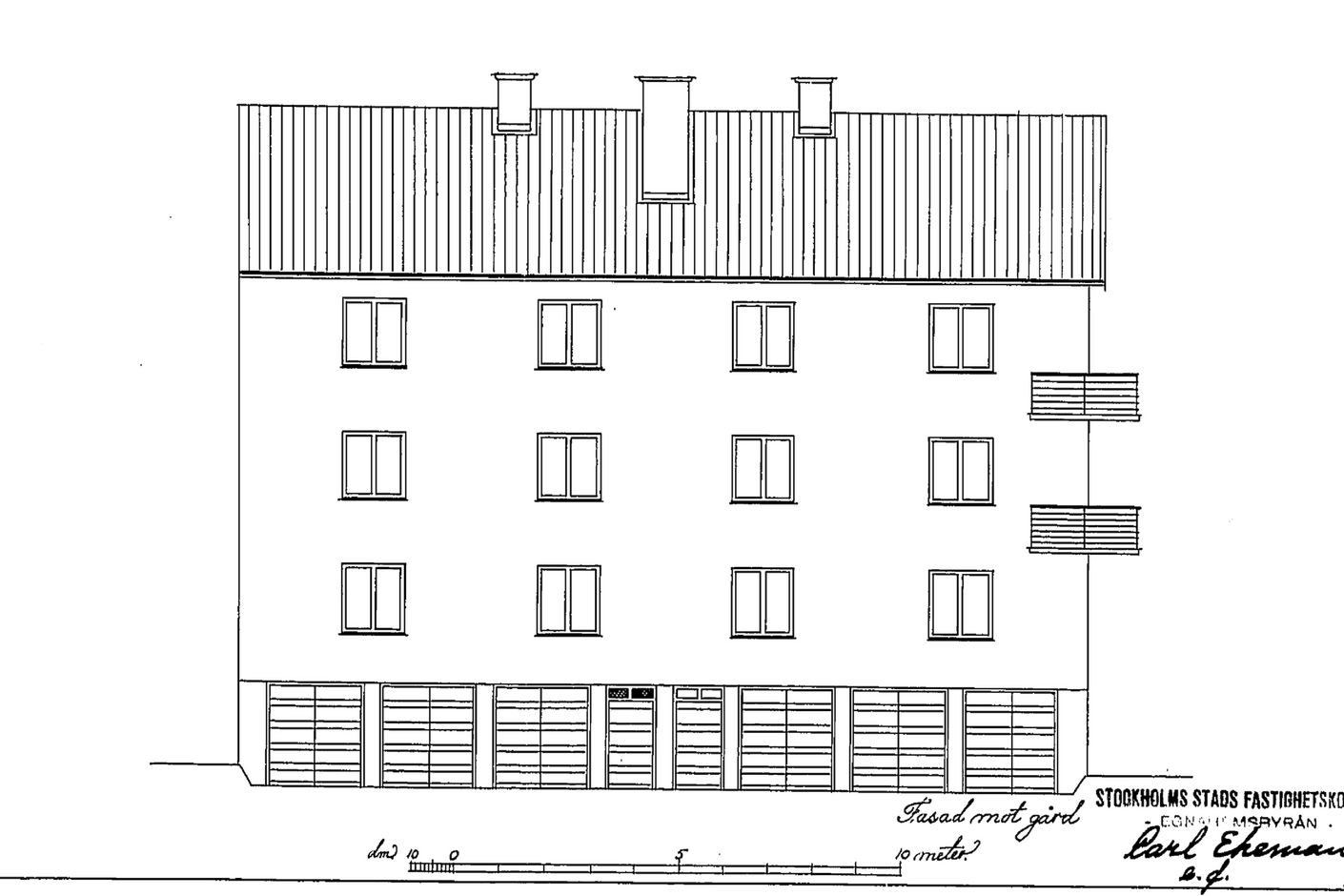 Fasad mot gård