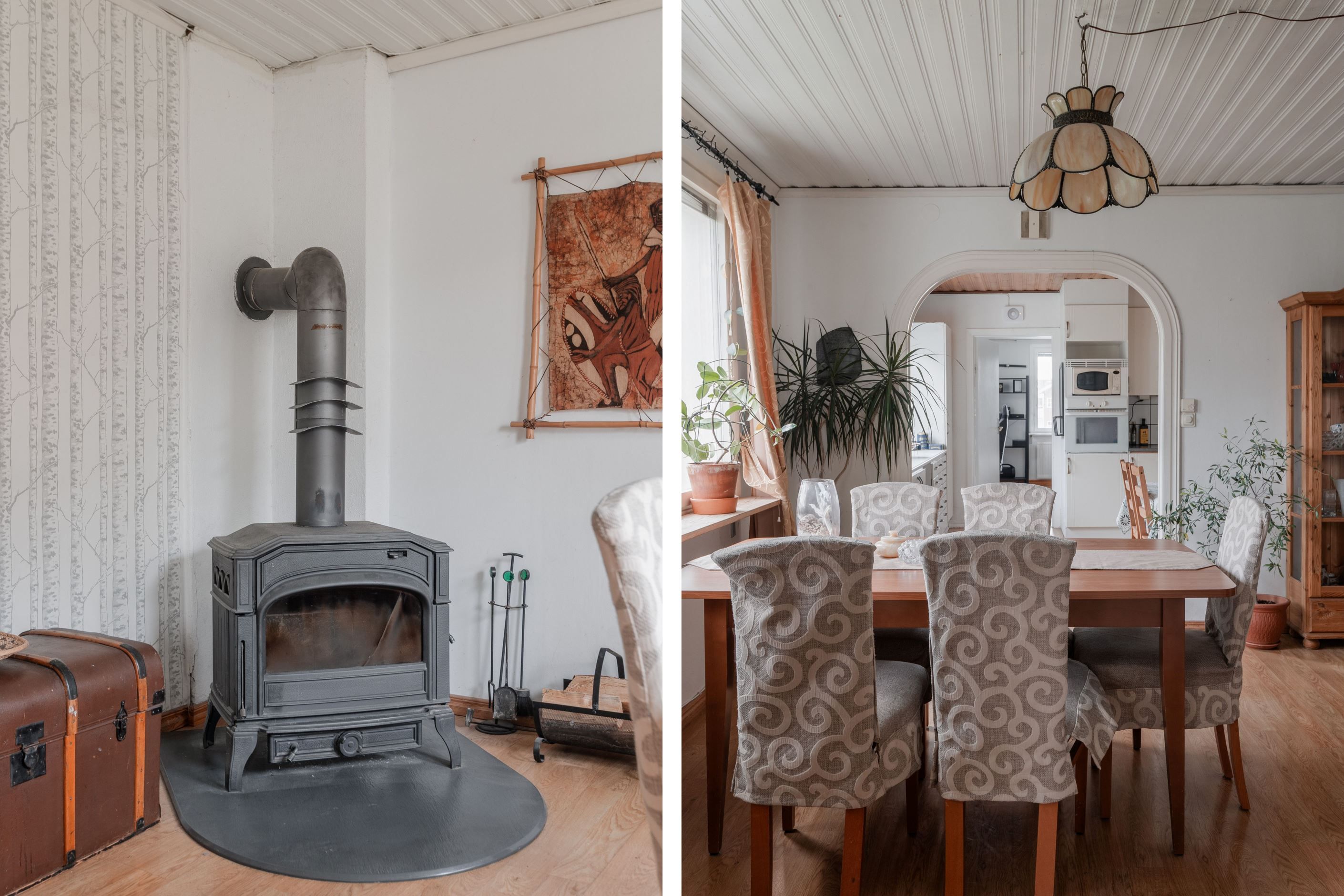 Matrum med eldstad lägenhet entréplan