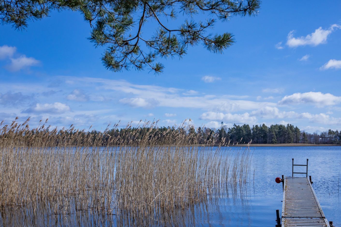 Med sjö och promenadstråk runt husknuten