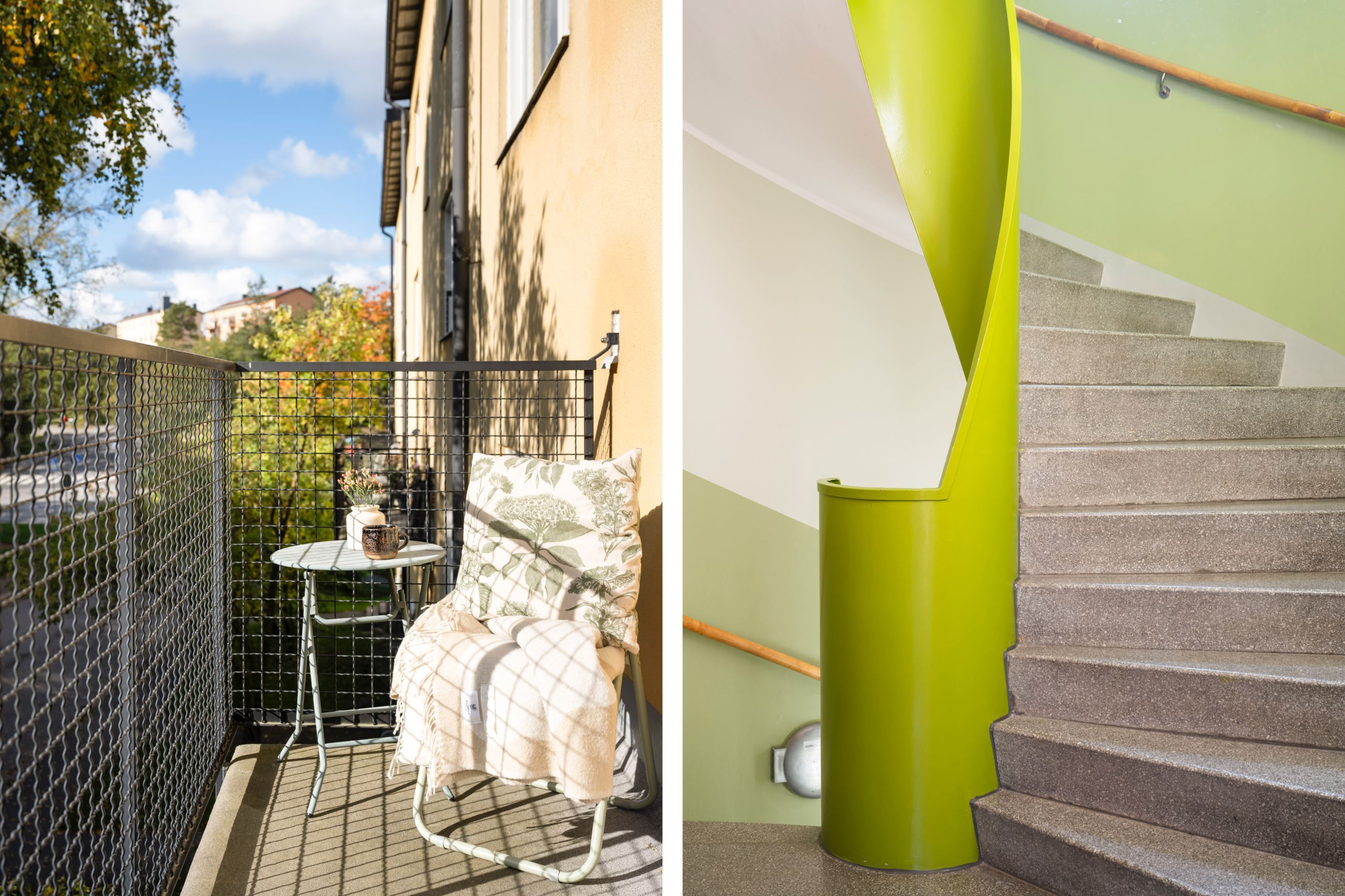 Gemensam balkong och trapphus