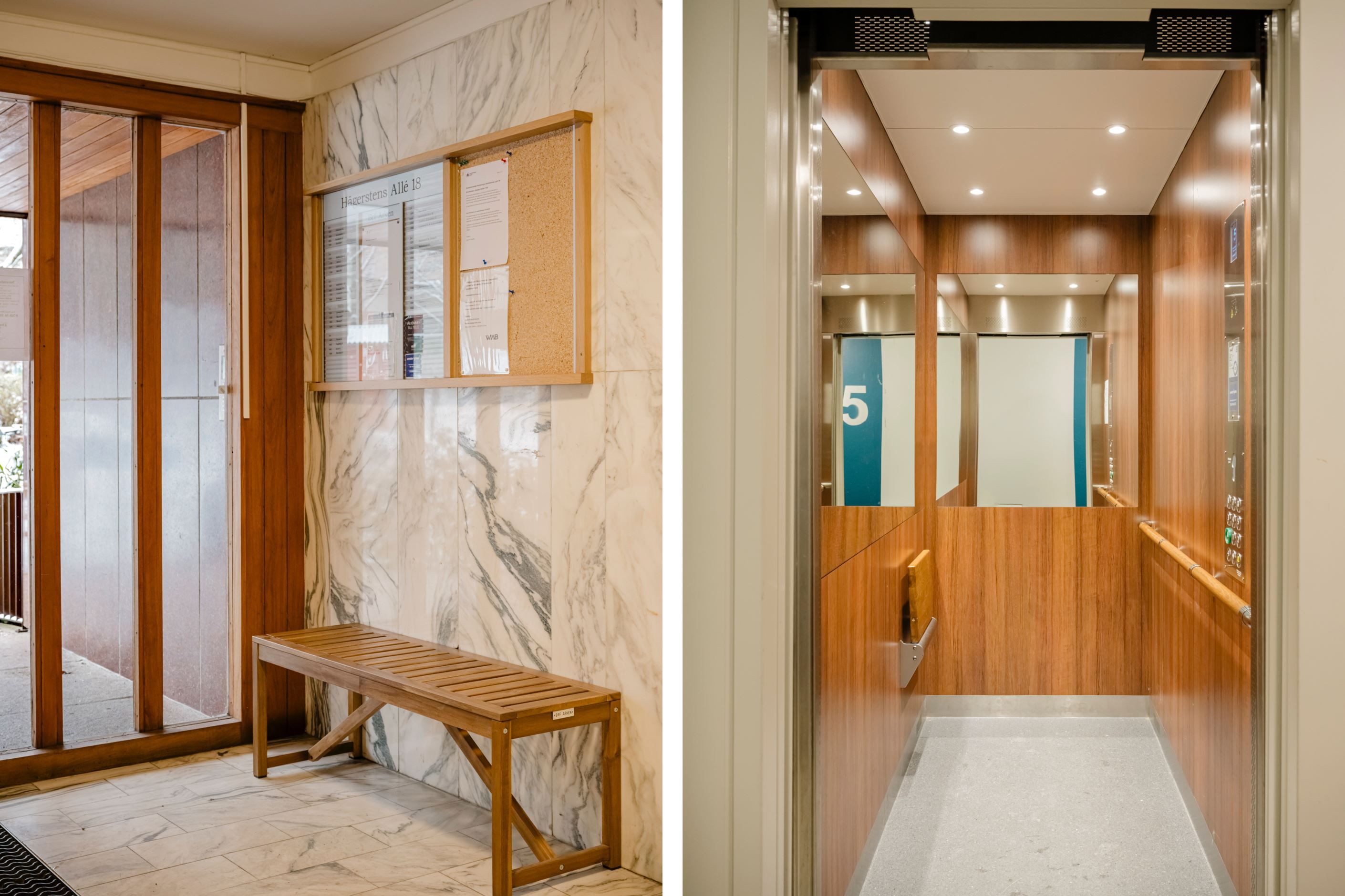 Fin entré och rymlig hiss