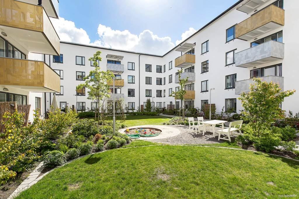 Del av föreningens lummiga innergård