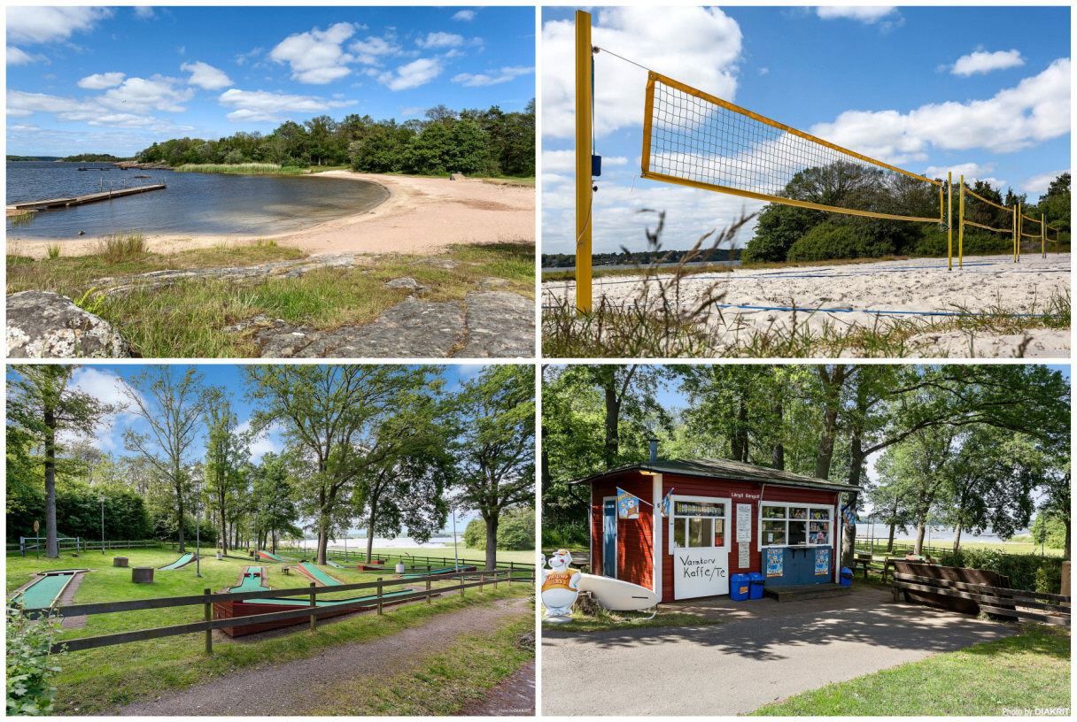 Långös populära badplats med minigolfbana och beachvolleyplan