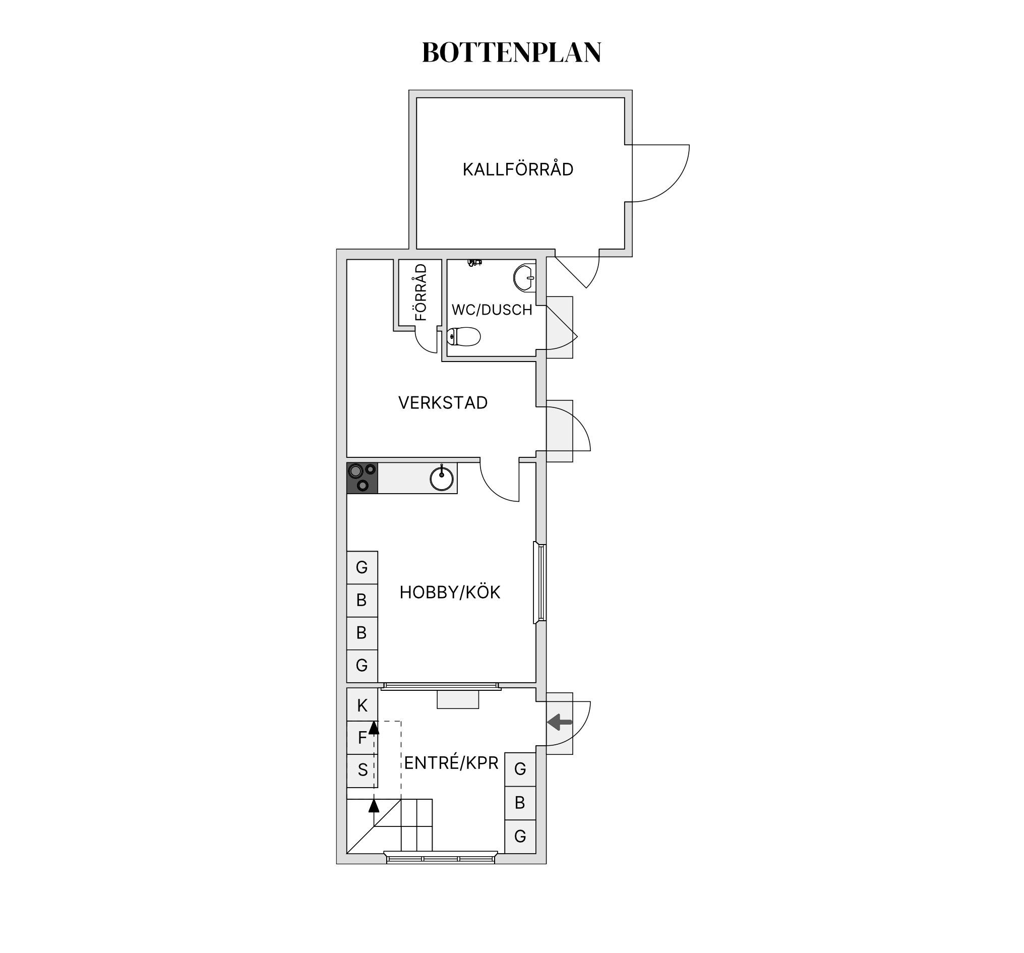 Alternativ planlösning Gårdshuset