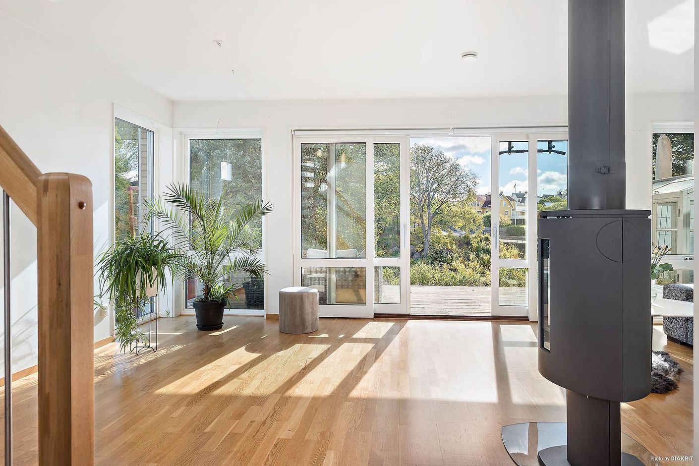 Vardagsrum med skjutdörrar