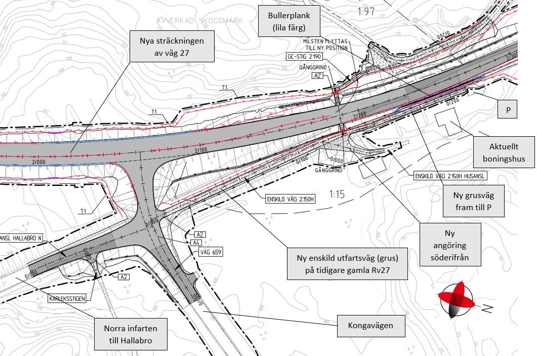 Planerat vägarbete intill fastigheten