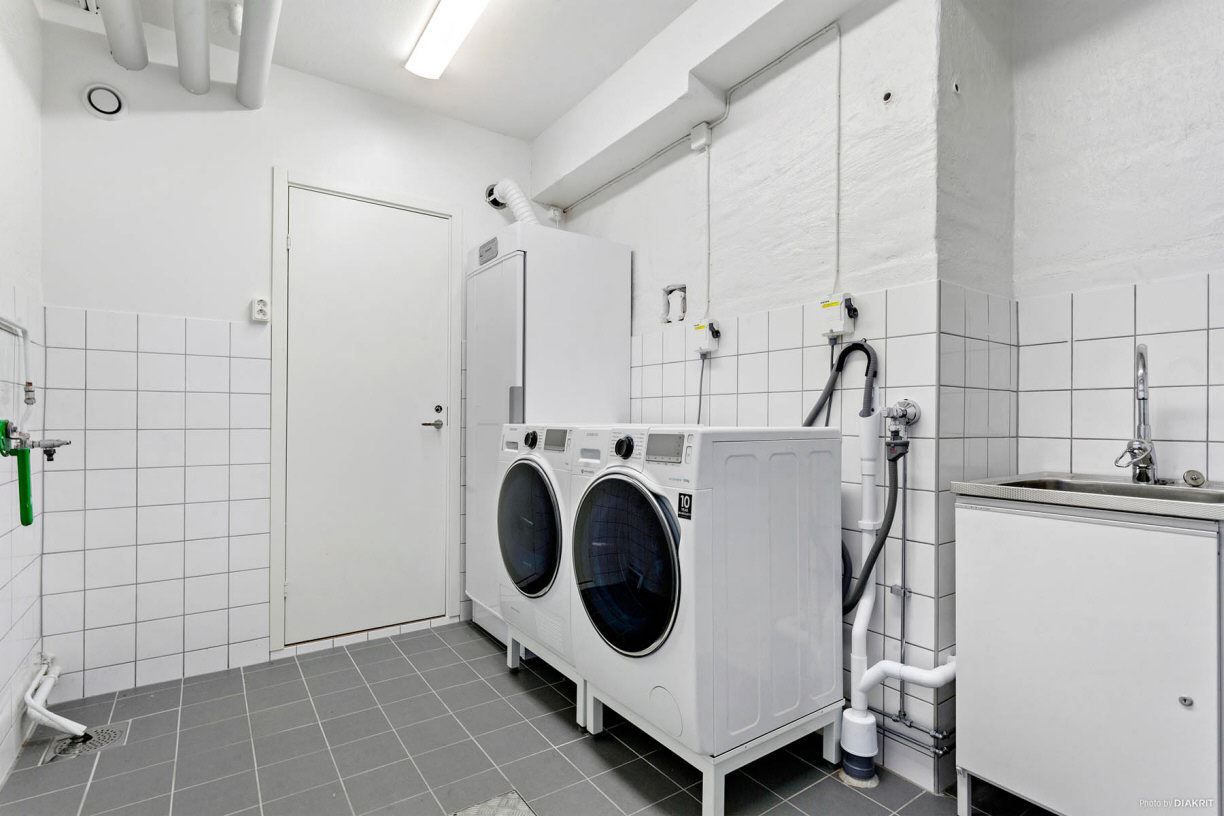 En av föreningens gemensamma tvättstugor
