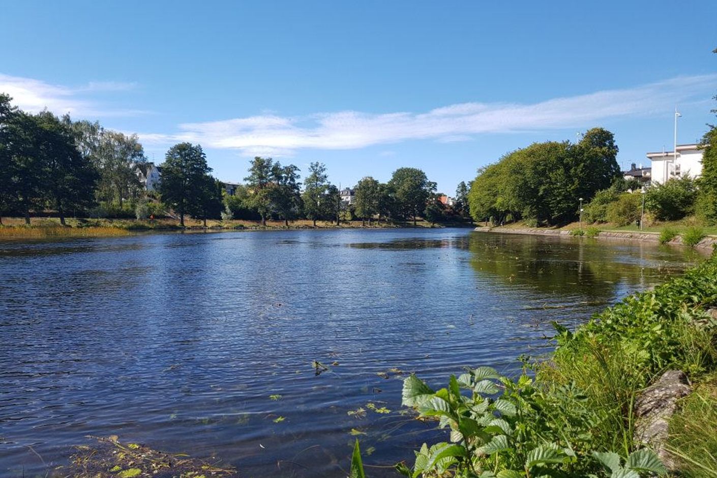 Härliga strandpromenaden längs Stångån