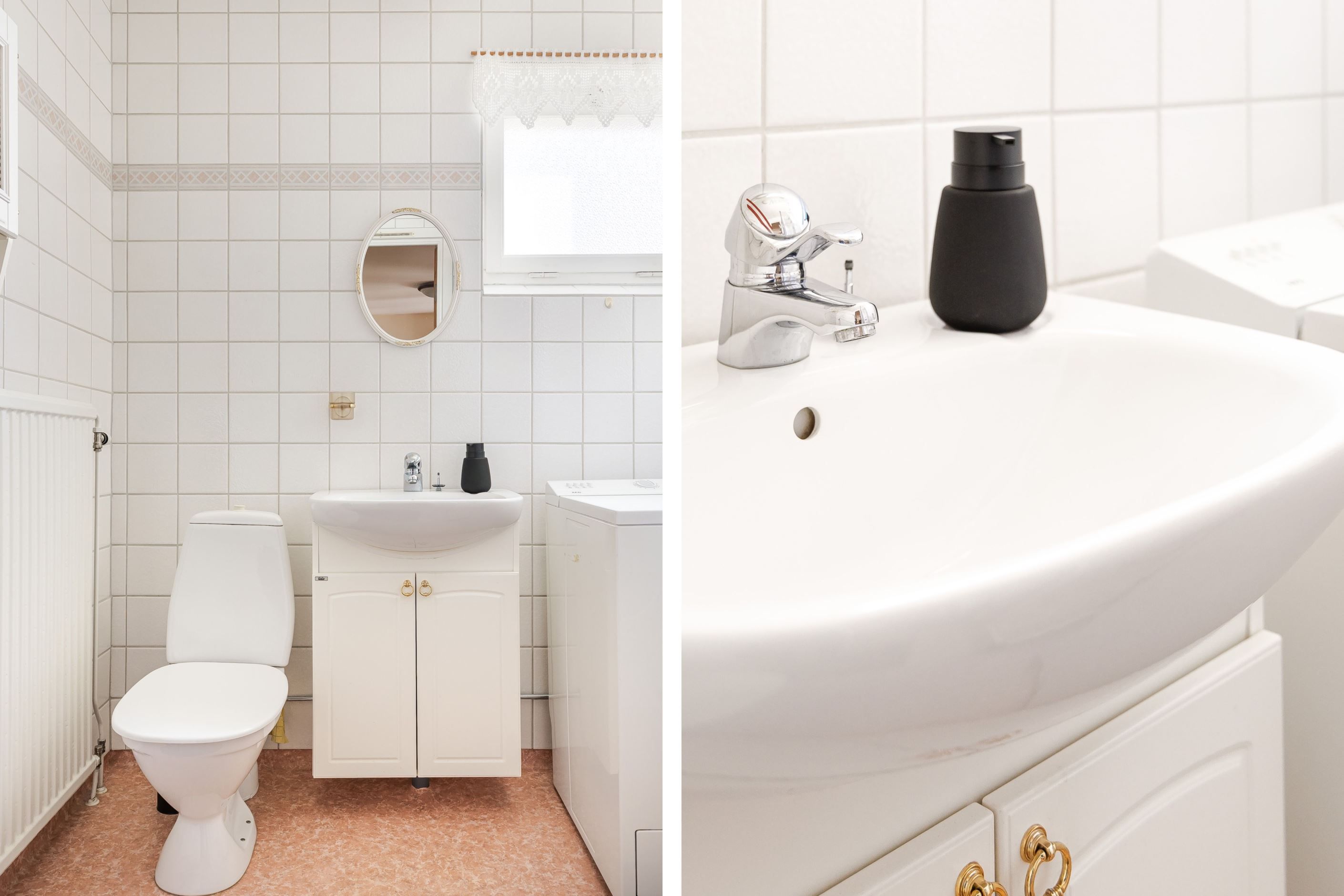 Duschrum med tvättmaskin