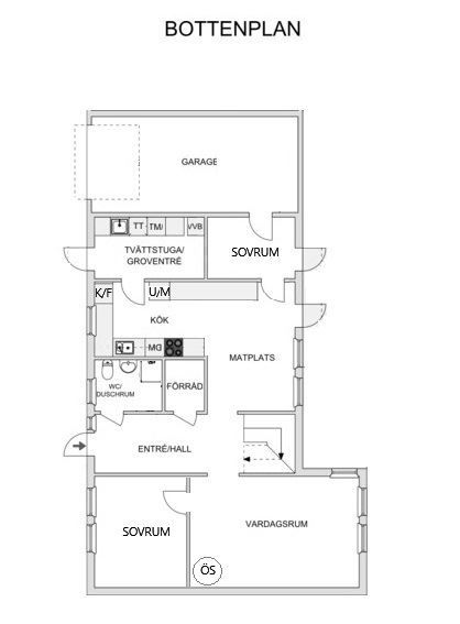 Nedre plan alternativ planlösning
