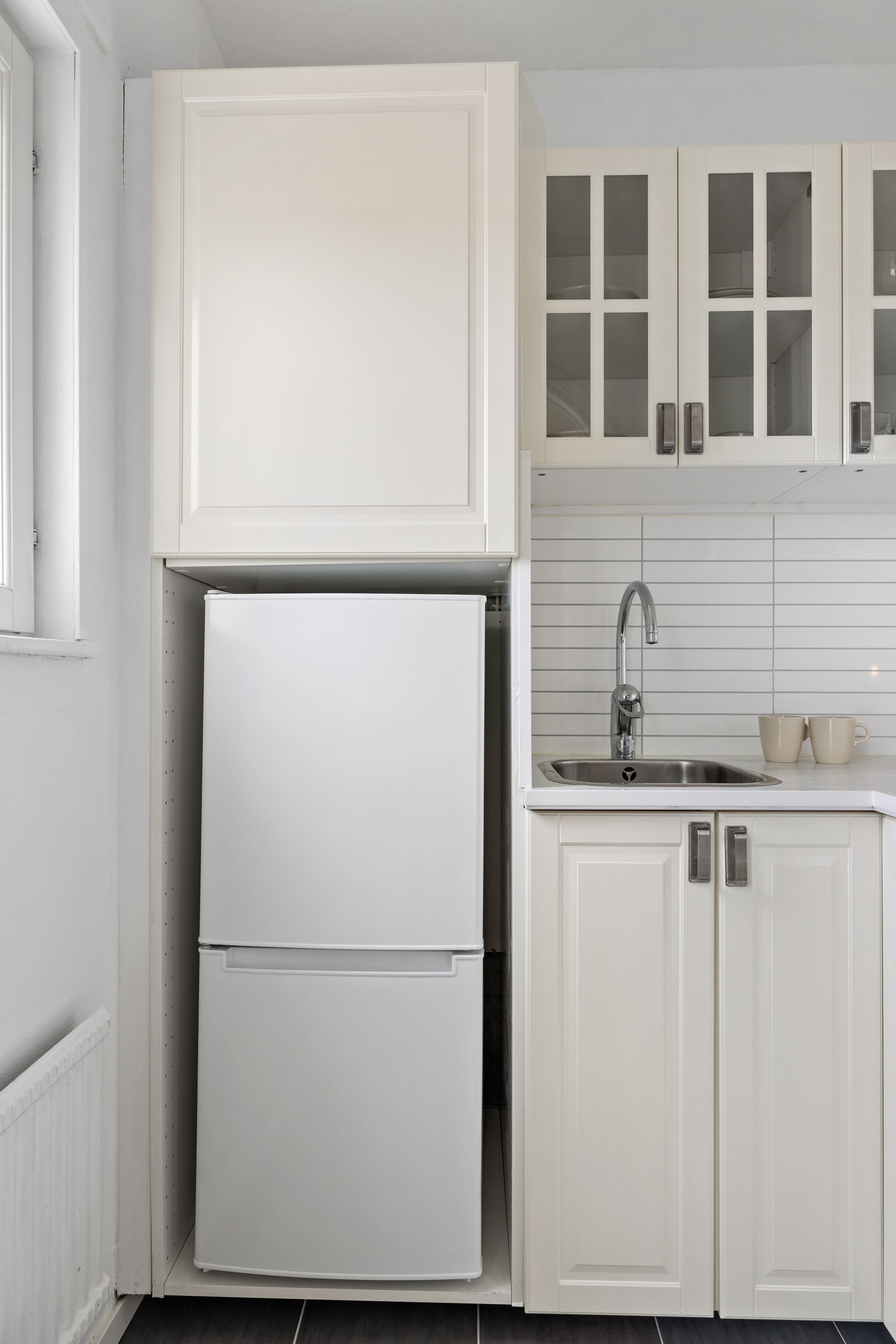 Kokvrå med fönster.