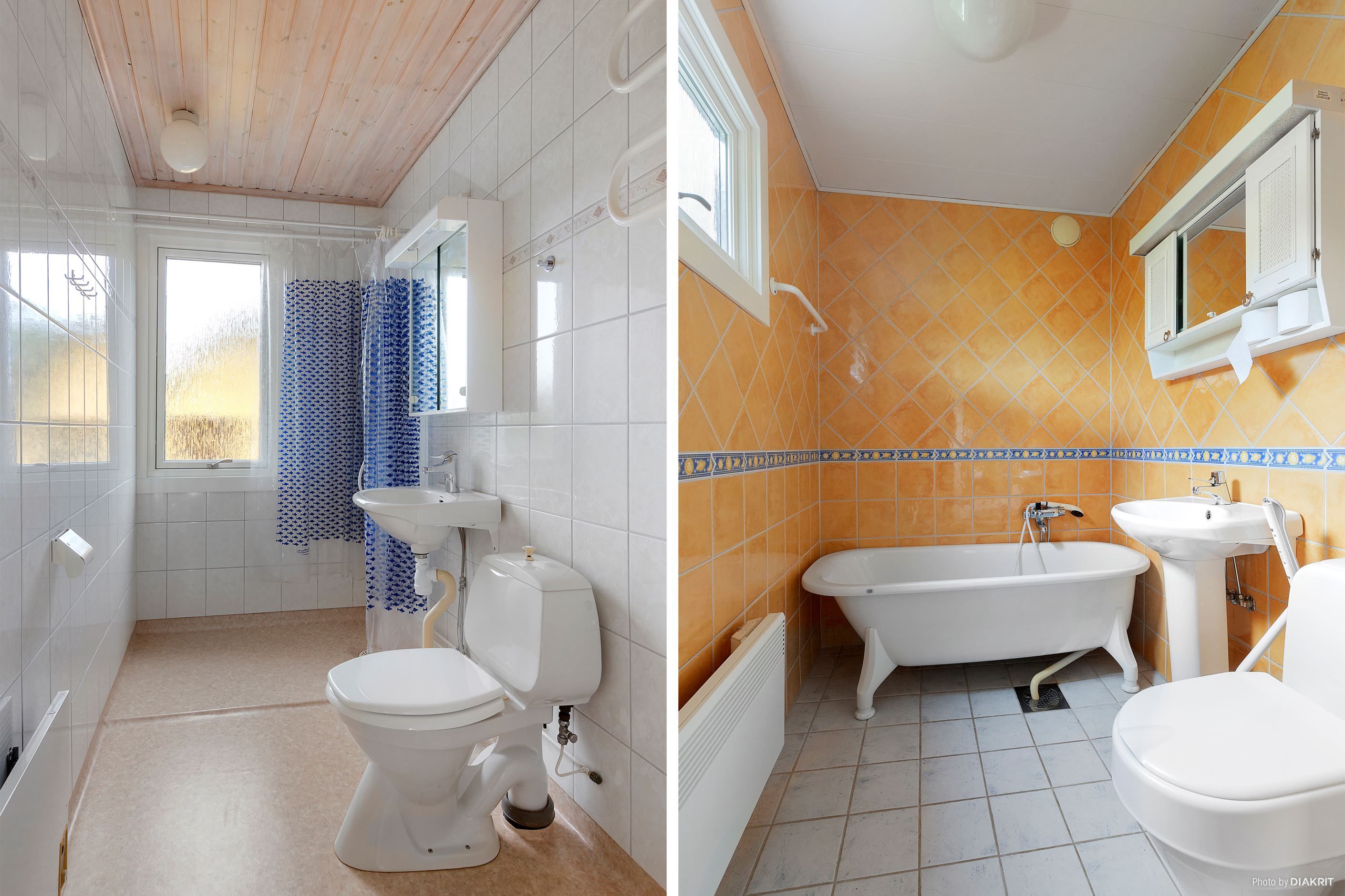 WC-/duschrum övre plan / WC-/badrum entréplan