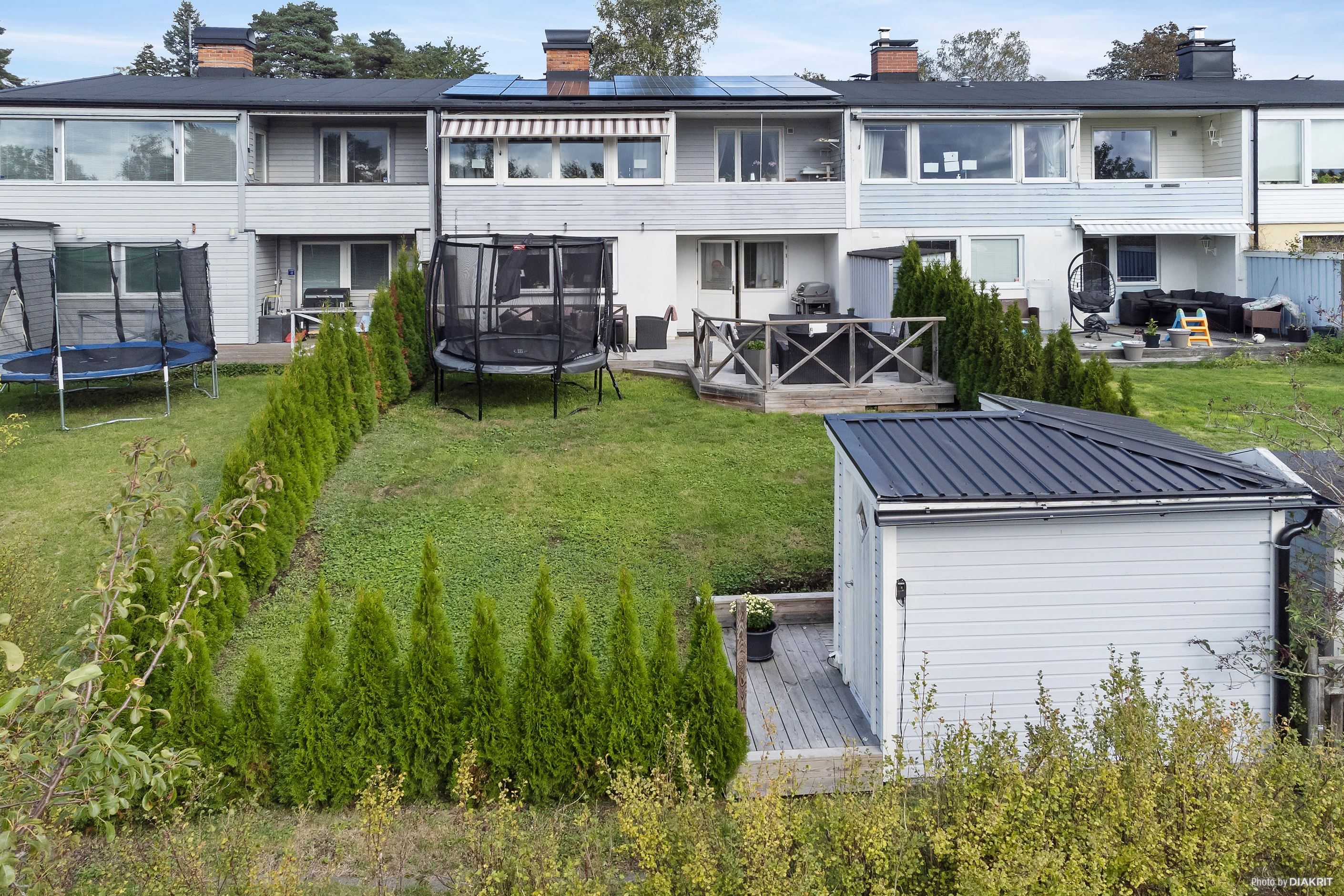 Fasadbild från baksidan av huset, i söderläge