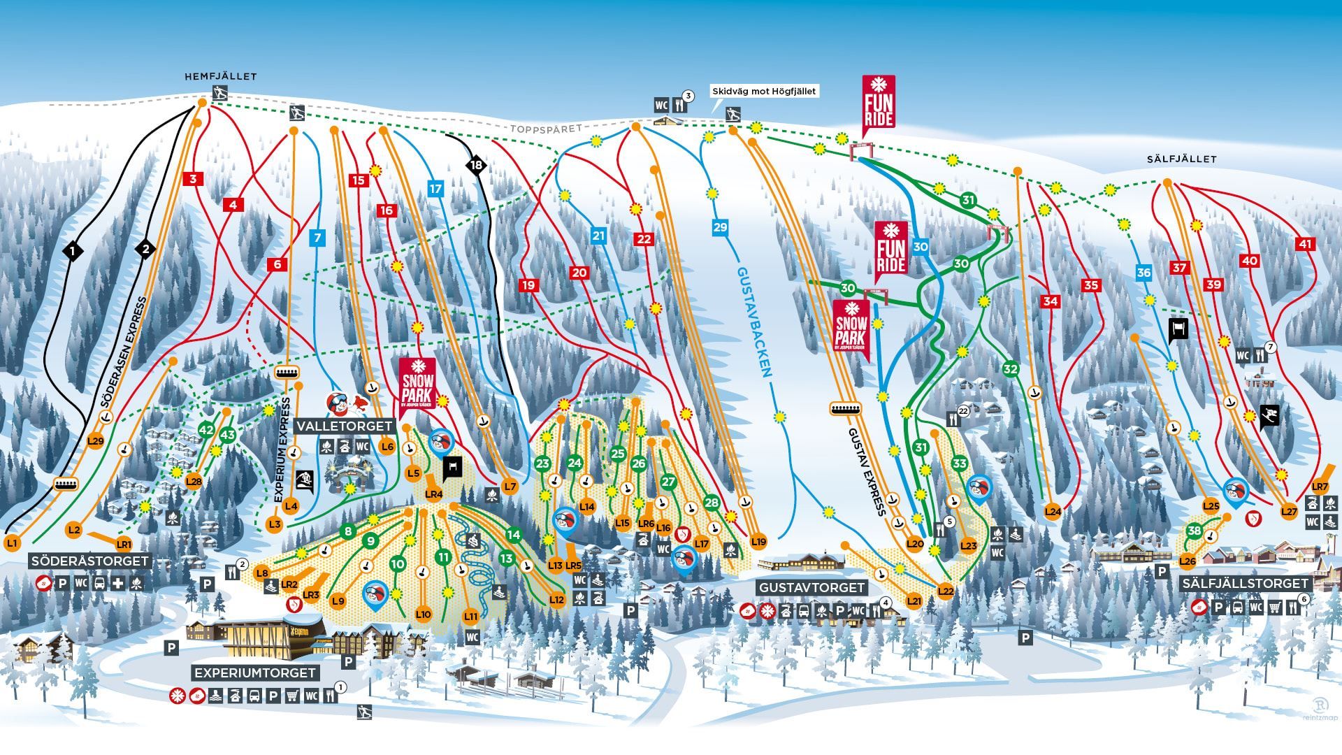 Lindvallen Pistkarta