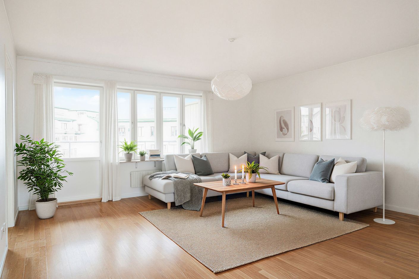 Vardagsrum - digitalt möblerad