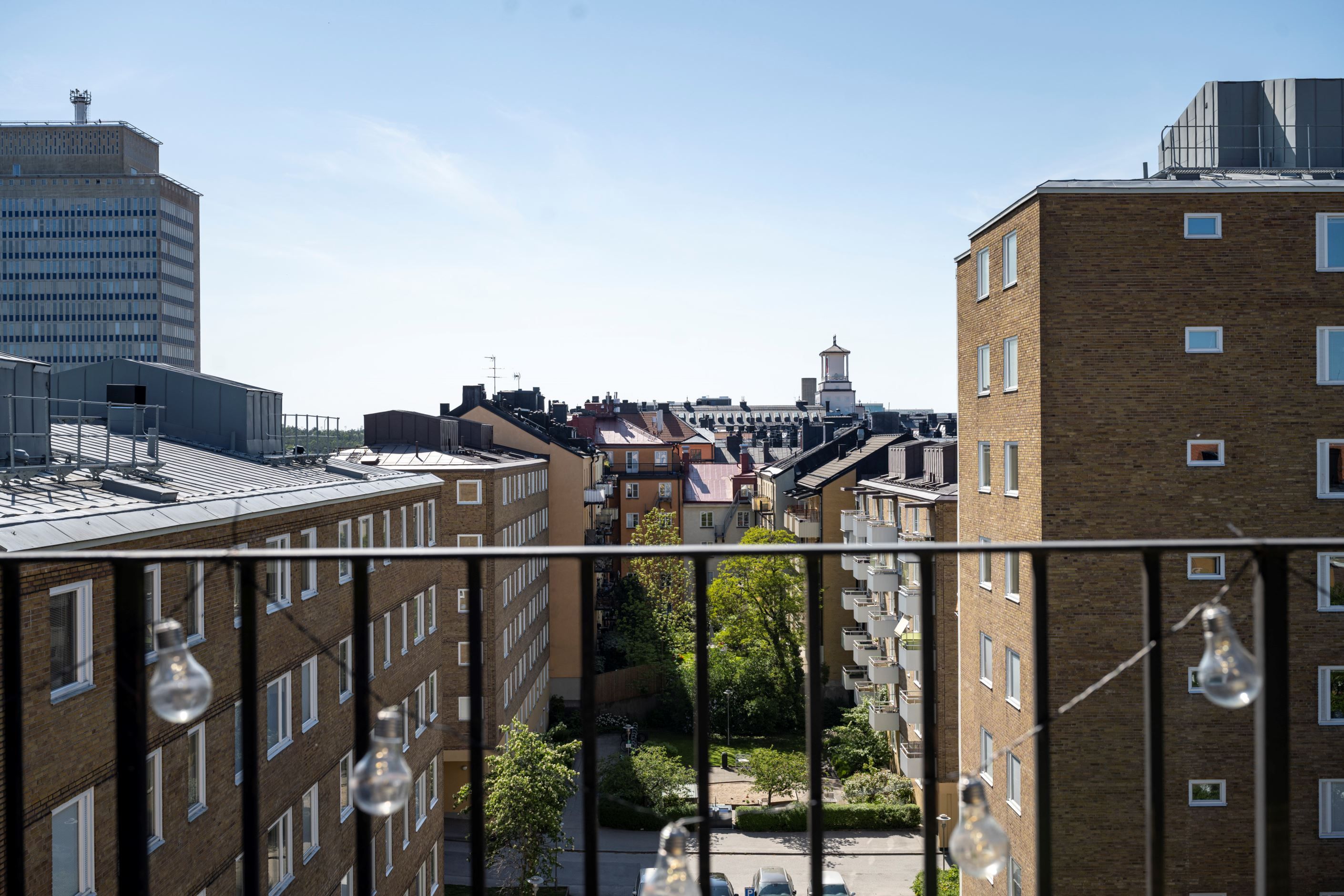 Utsikten från föreningens gemensamma takterass