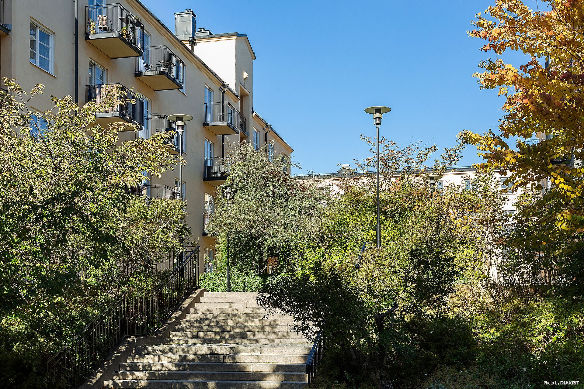 Grönskande entré till gården