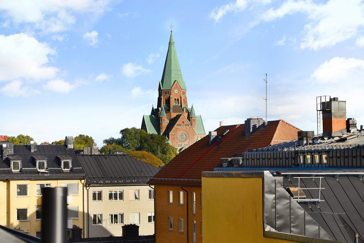 Härlig utsikt från takterrassen