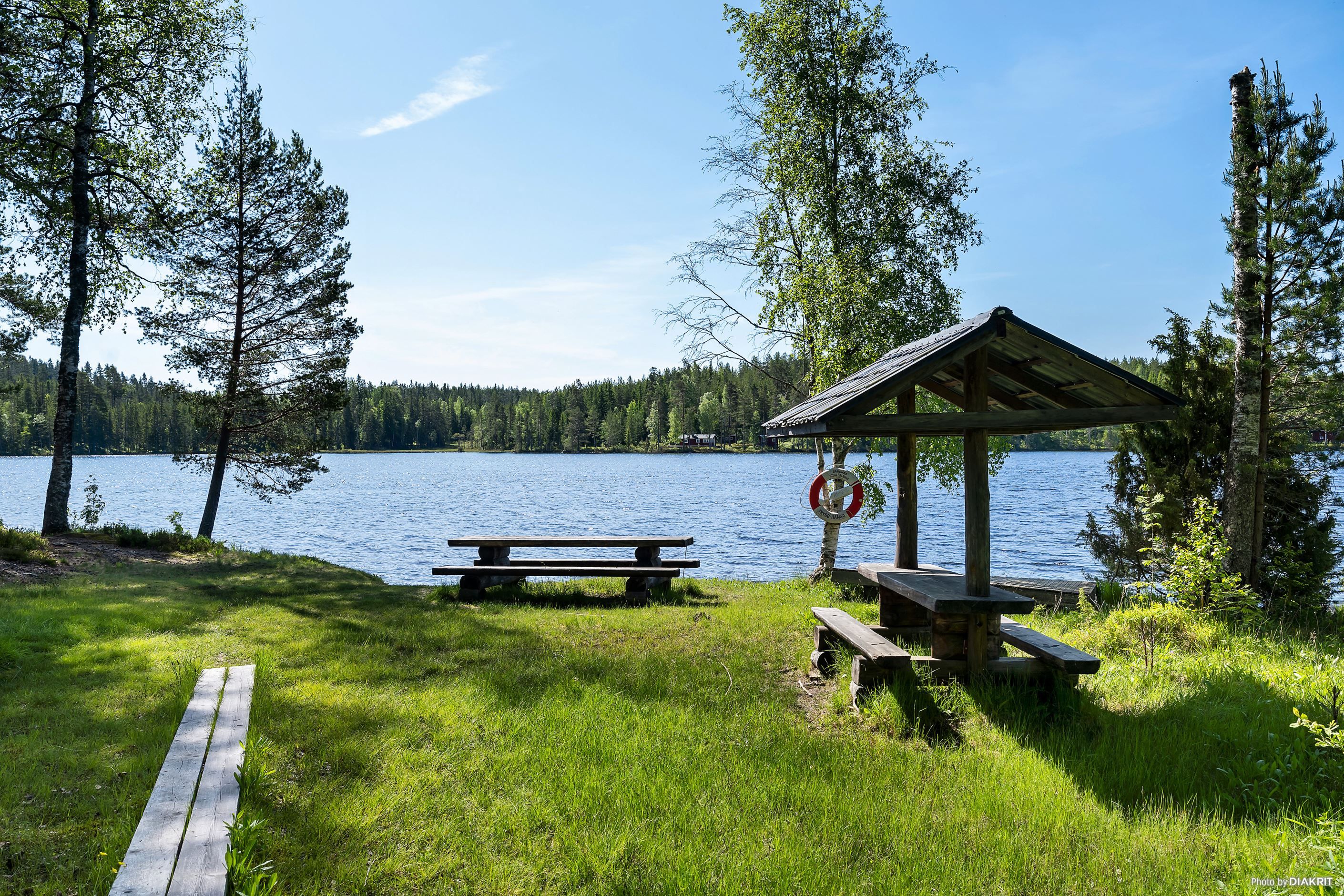 Badplats 300 m från stugan